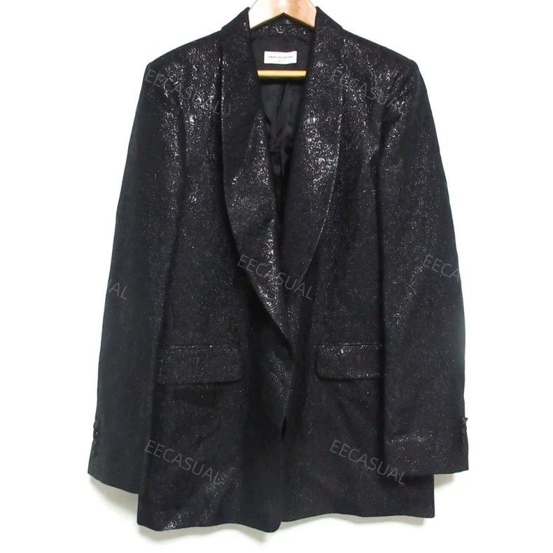 Dries Van Noten Dries Van Noten Black Wool Silk Blazer Size US XS / EU 42 / 0 - 1 Thumbnail
