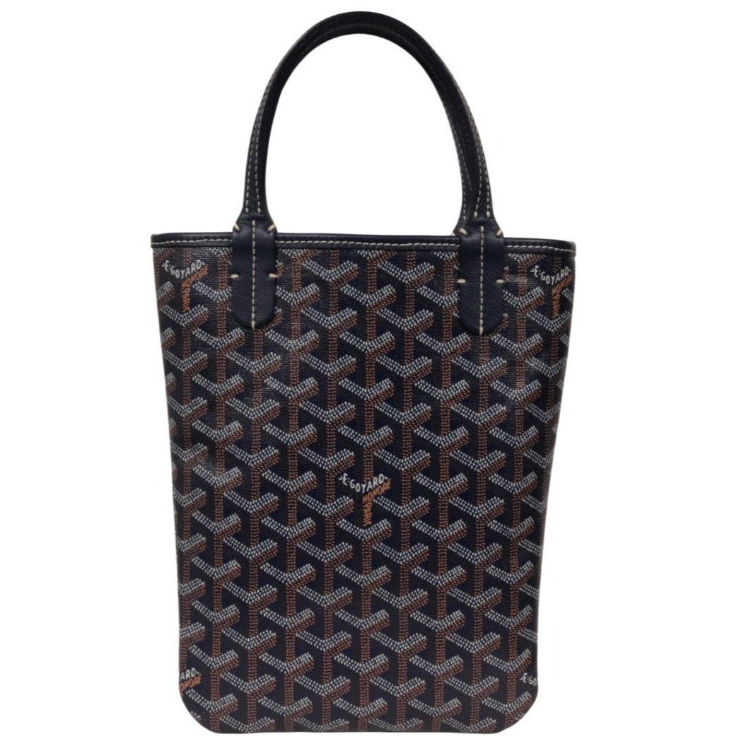 Goyard Mini Poitier Tote Navy Bag Blue Goyardine Reversible Size ONE SIZE - 1 Thumbnail