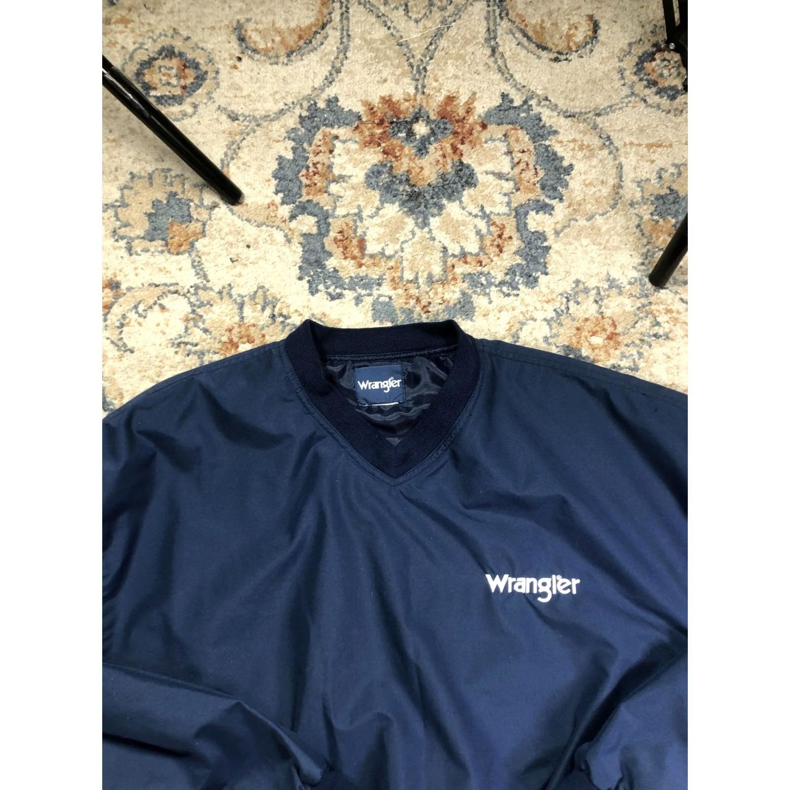 Wrangler Wrangler Jacket Mens XL Blue Pullover Windbreaker Lined Casual Workwear Elastic Waist Pockets Logo Embroidered TS Patch Vintage No Size US XL / EU 56 / 4 - 2 Thumbnail
