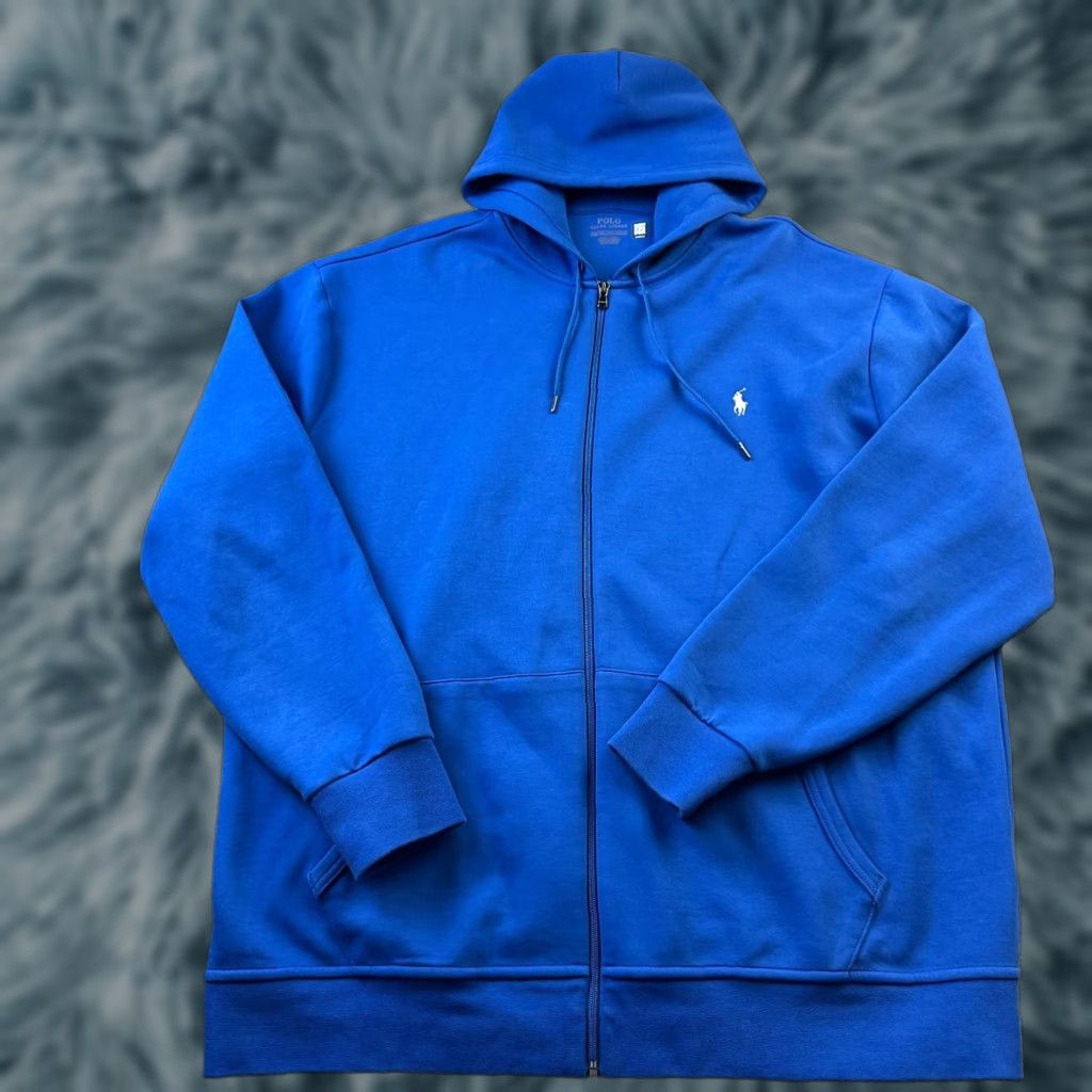 Polo Ralph Lauren Polo Ralph Lauren Hoodie 2XLT Blue Solid Fleece Full Zip Hooded Size US XXL / EU 58 / 5 - 1 Thumbnail