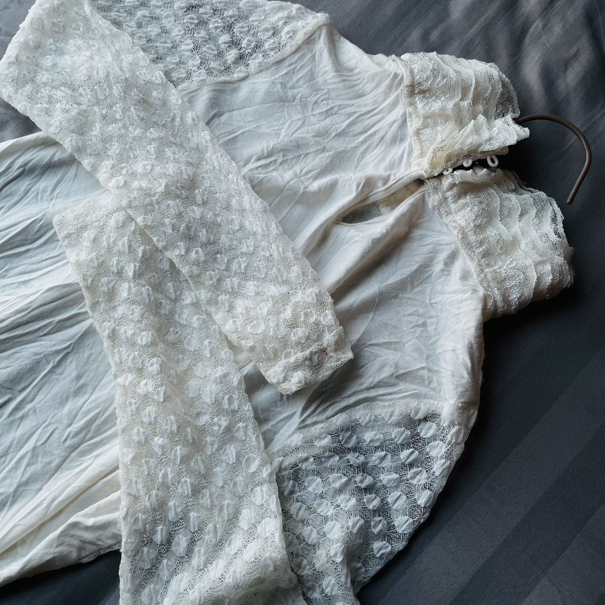 If Six Was Nine × Japanese Brand Japanese White Lace Turtle Neck Long Sleeve Size S / US 4 / IT 40 - 3 Thumbnail