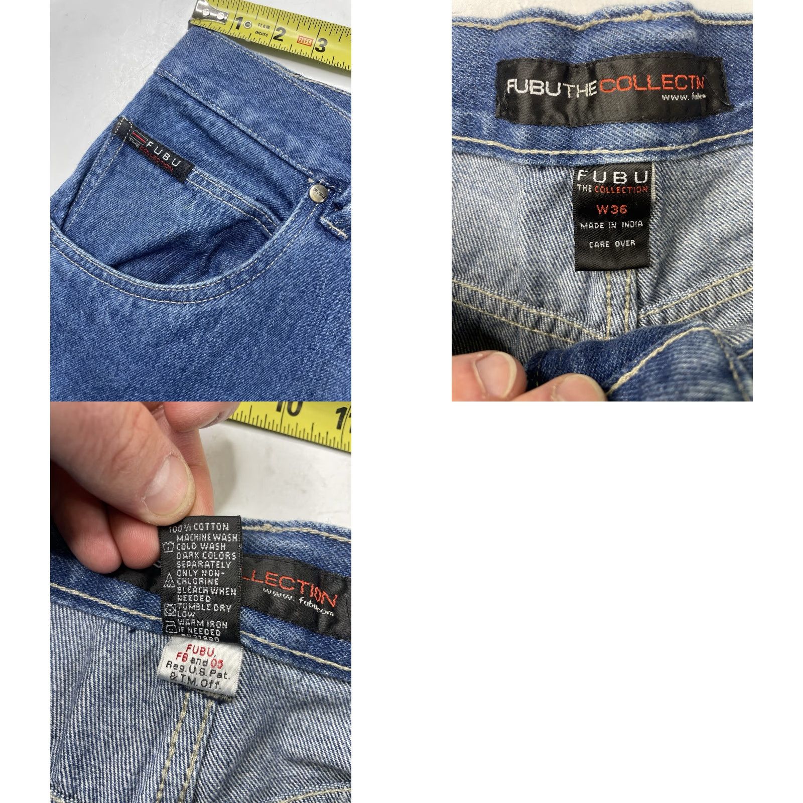 Fubu VINTAGE FUBU The Collection Denim Jean Shorts Baggy Wide Jorts Men’s 36 Blue Cotton 5-Pocket 90s Grunge Hip Hop Streetwear Denim Relaxed Vintage Size US 36 / EU 52 - 8 Thumbnail