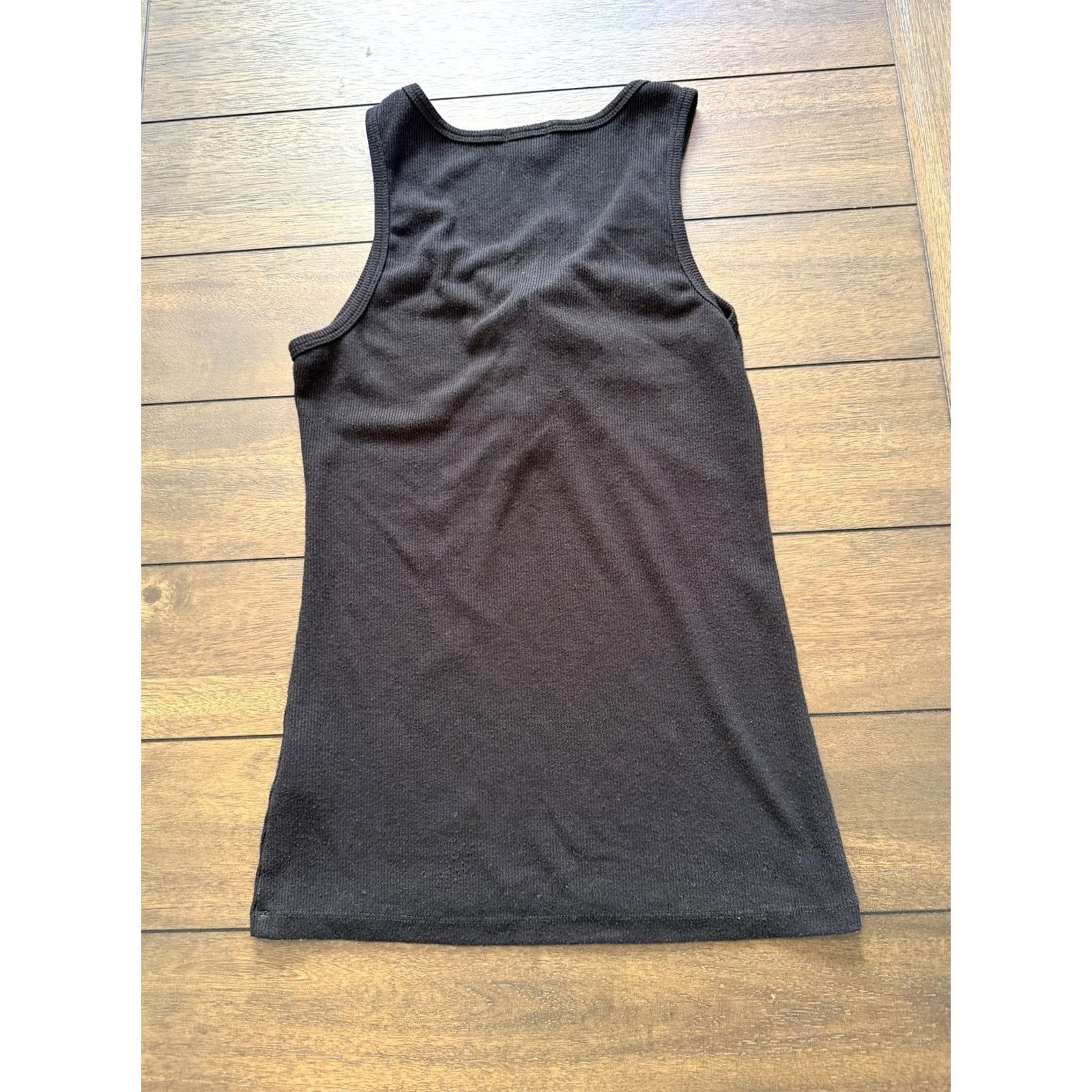 True Religion VINTAGE True Religion Tank Top Womens M Black Ribbed Lace Up Horseshoe Rhinestone V-Neck Sleeveless Shirt Size M / US 6-8 / IT 42-44 - 6 Thumbnail