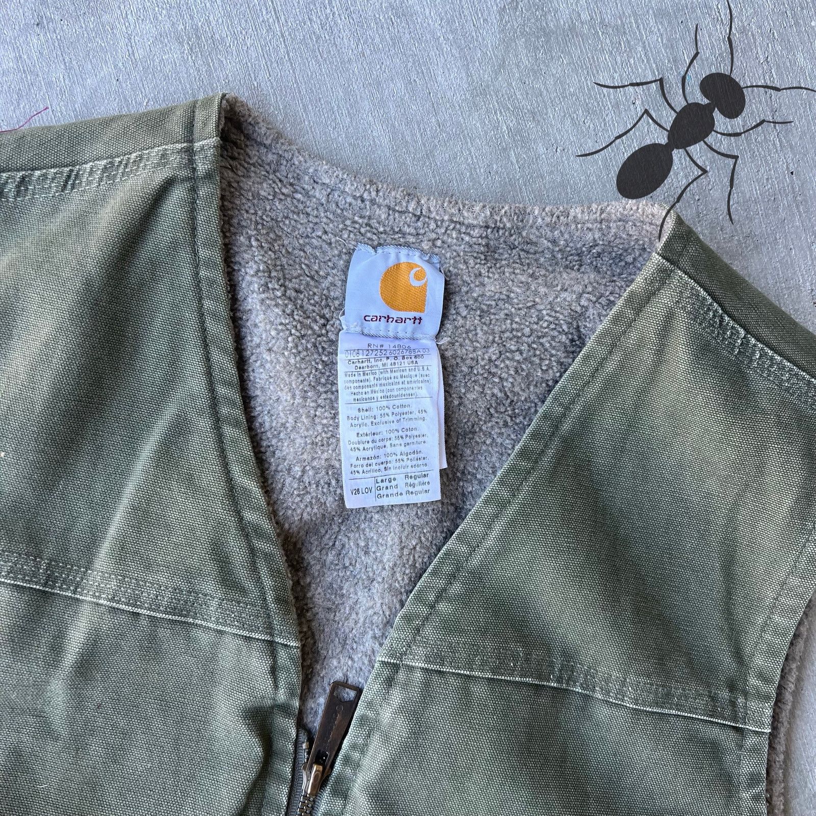 Carhartt × Vintage Carhartt V26 LOV green large Sherpa lined work wear vest Size US L / EU 52-54 / 3 - 5 Thumbnail