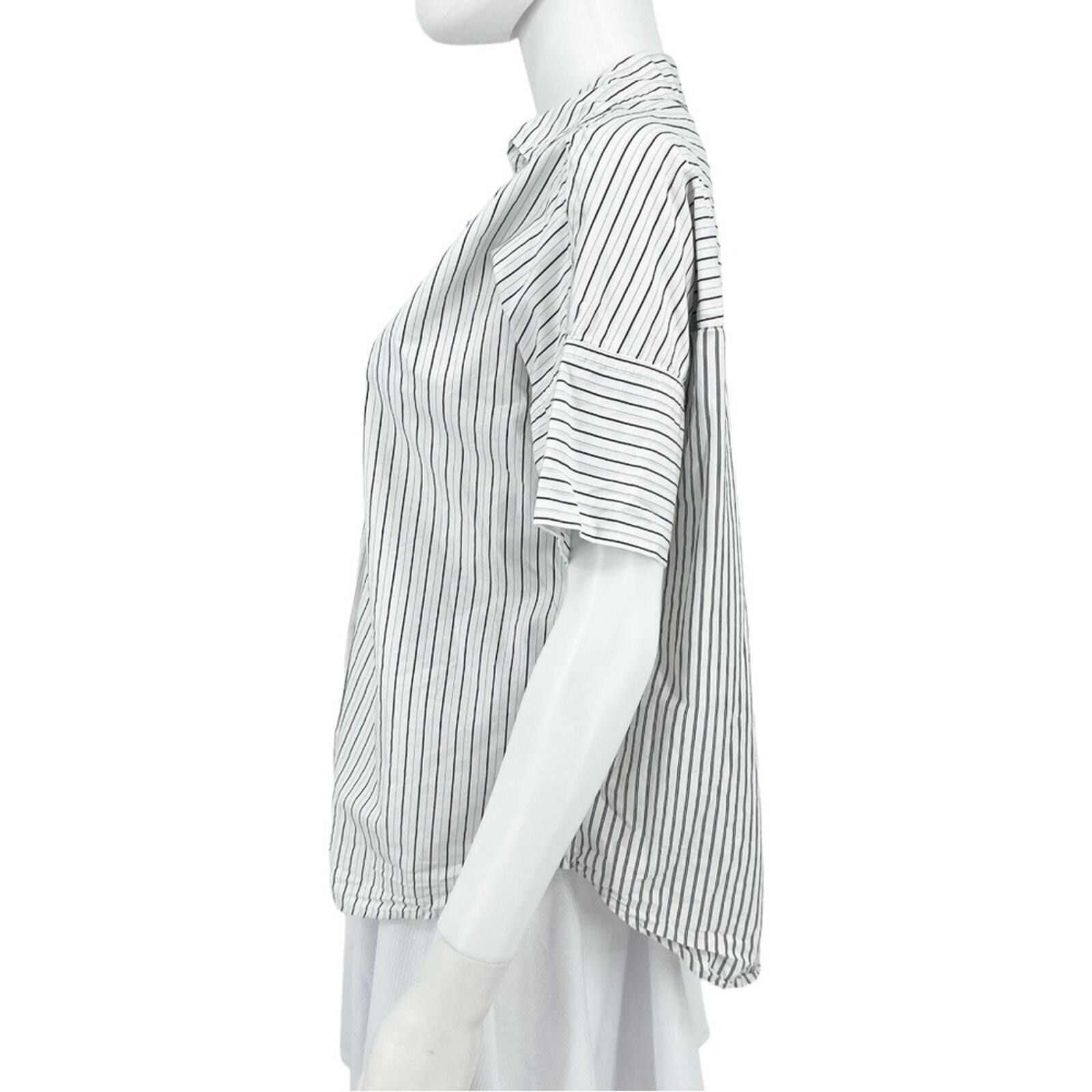 Madewell Madewell XS Blouse Button Down Back Striped Black & White Size XS / US 0-2 / IT 36-38 - 2 Thumbnail