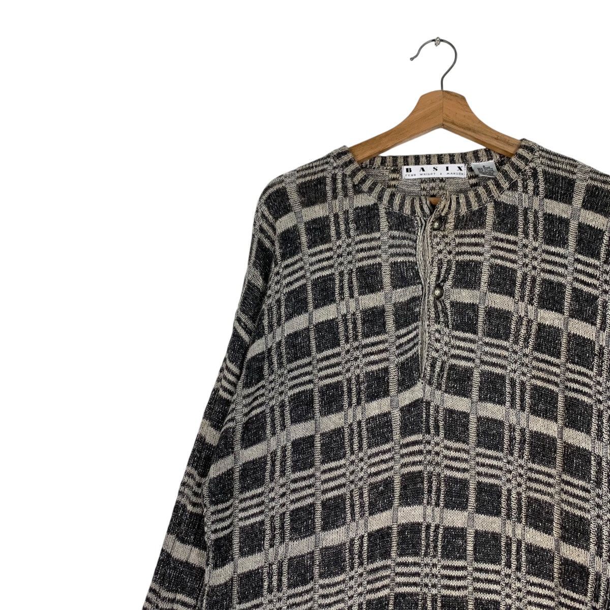 Vintage BASIX Fenn Wright & Manson Half Button Knit Sweater 1195-C54 Size US S / EU 44-46 / 1 - 6 Thumbnail