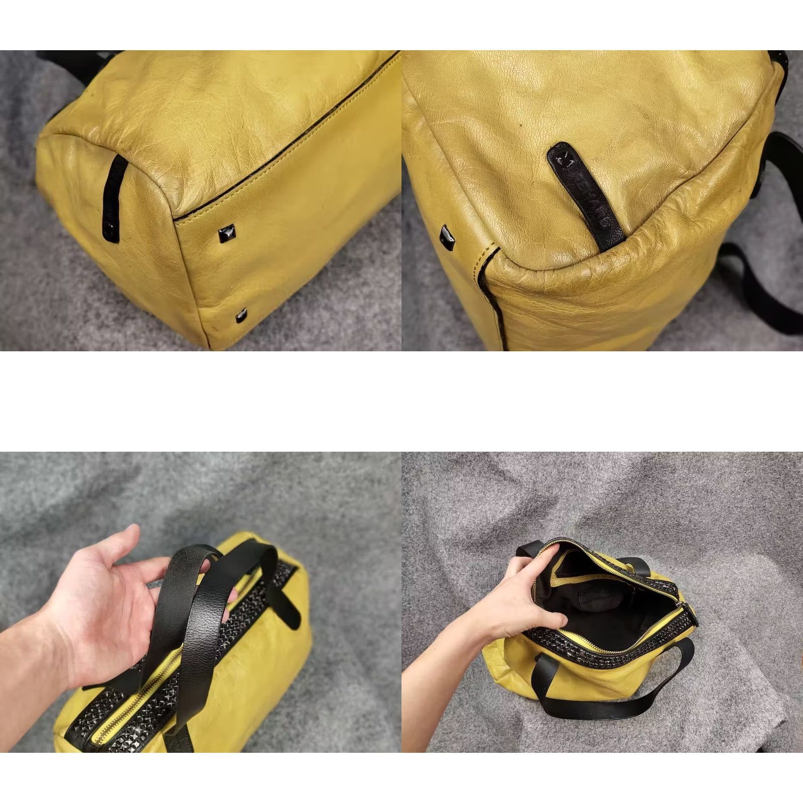 Vintage VINTAGE Rehard Italy Design Premium leather Duffle light green Travel Bag Size ONE SIZE - 9 Thumbnail