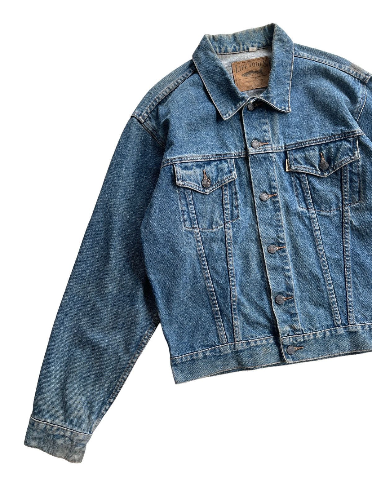 Japanese Brand Vintage Life Tools Trucker Denim Jacket Size US L / EU 52-54 / 3 - 8 Thumbnail