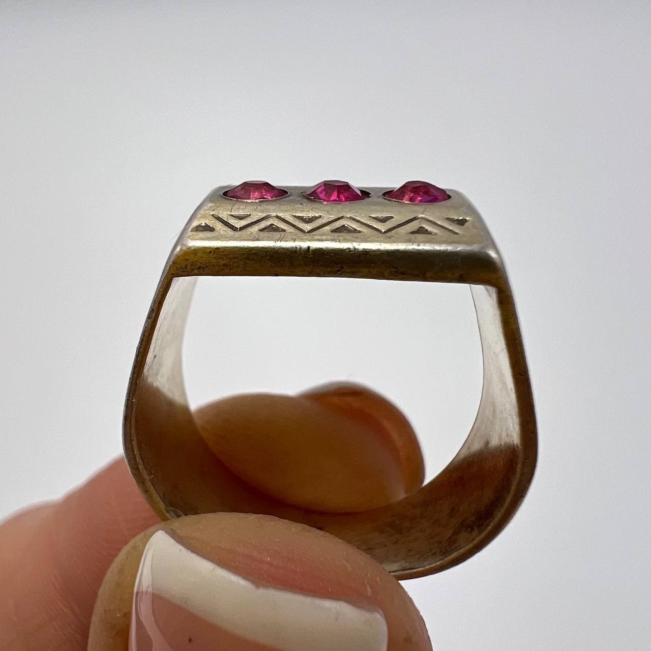 Vintage Vintage USSR Gilt Silver 875 Jewelry Ring Signed 6g Size 7 Size ONE SIZE - 4 Thumbnail