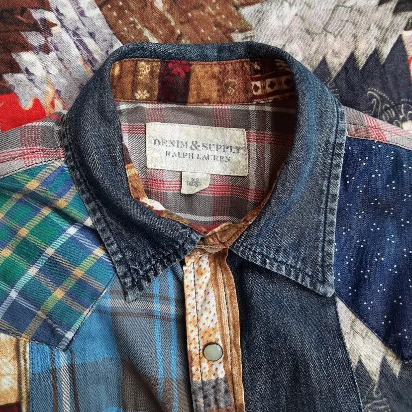 Denim & Supply Ralph Lauren Denim & Supply Ralph Lauren Vintage Patchwork Western Shirt Size US XS / EU 42 / 0 - 5 Thumbnail