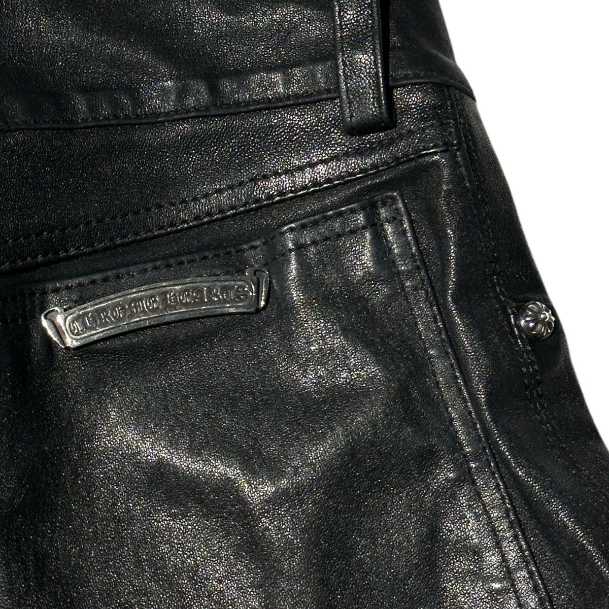 Chrome Hearts Leather fleur stretch pants Size 25" / US 0 / IT 36 - 7 Thumbnail