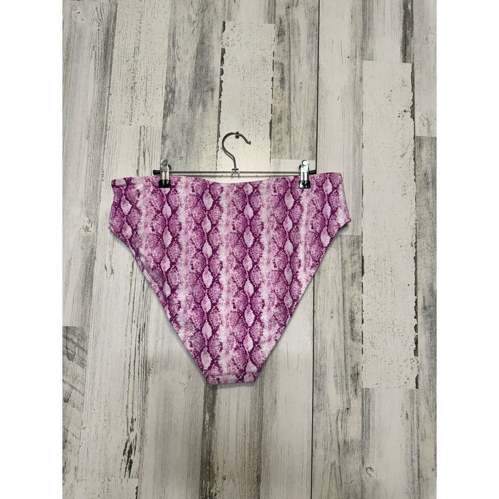 Forever 21 Forever 21 2XL High Rise Pink Snake Print Bikini Bottoms Size ONE SIZE - 3 Thumbnail