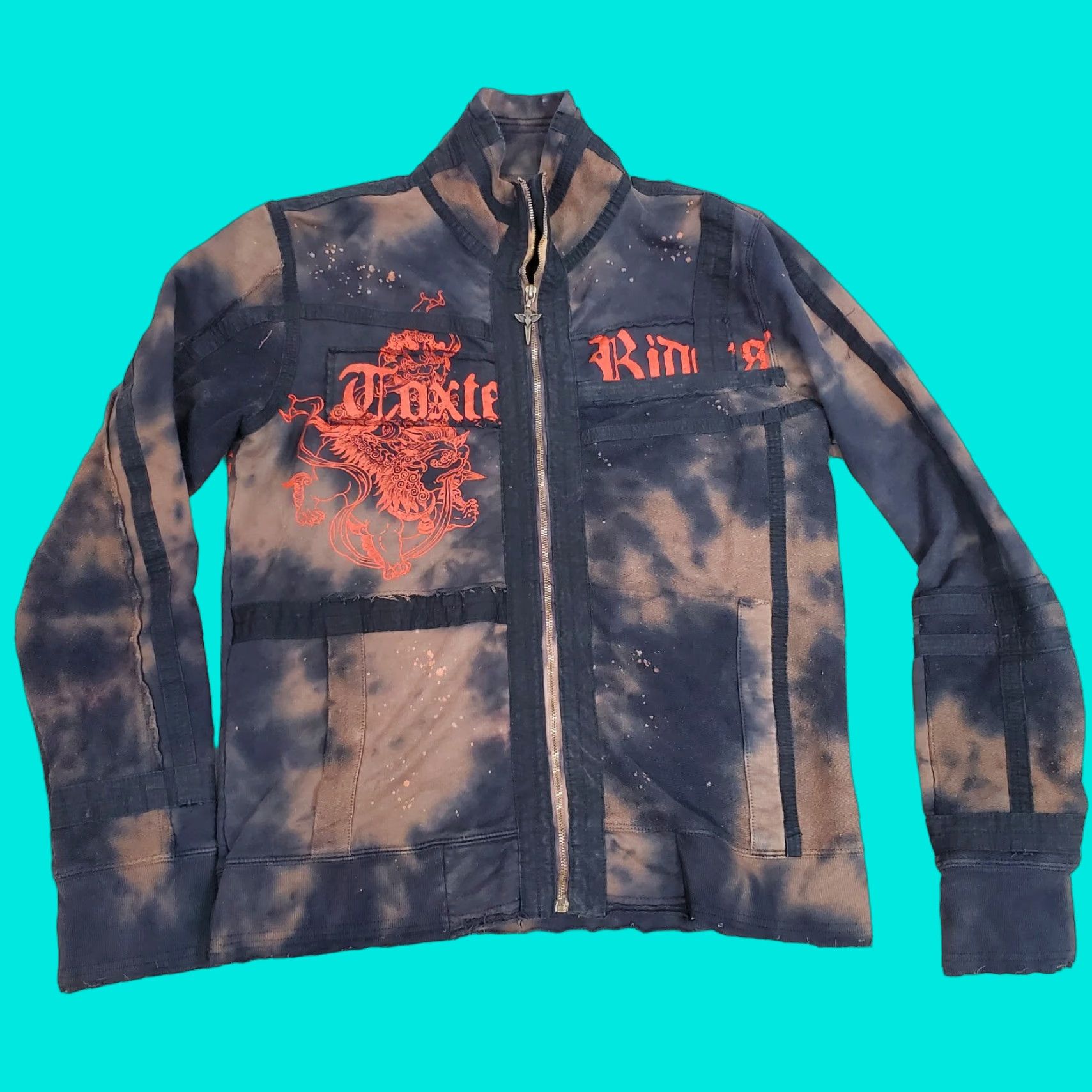 Vintage Salvage Mens Large Black Hoodie Pullover Sweatshirt Jacket Casual Grunge Y2K Full Zip Size US L / EU 52-54 / 3 - 1 Thumbnail