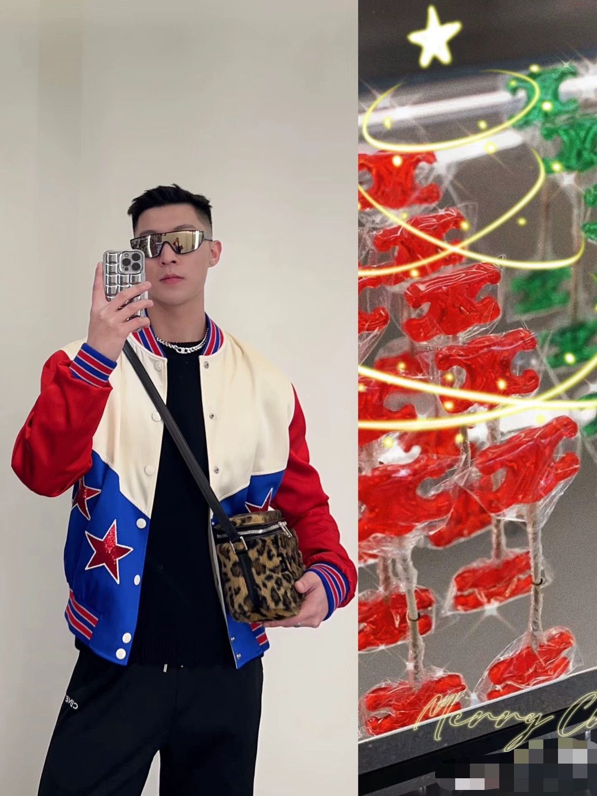 Celine celine color block sequin baseball jacket Size US L / EU 52-54 / 3 - 8 Thumbnail