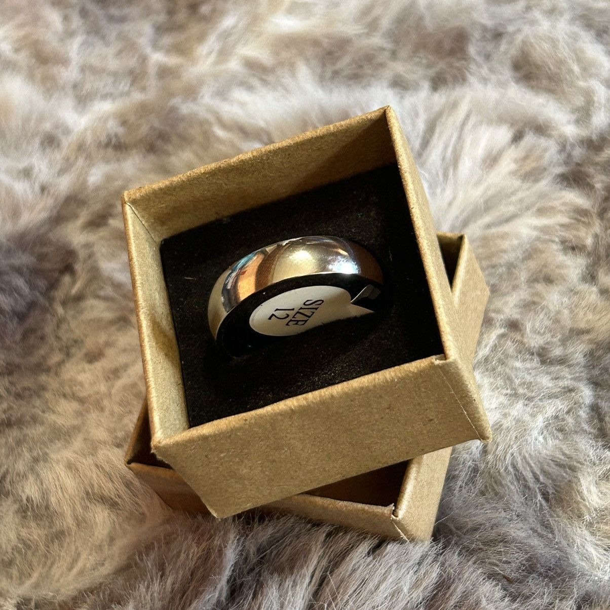 Jewelry Men’s 6mm polished Titanium comfort band wedding ring NIB 12 Size ONE SIZE - 6 Thumbnail