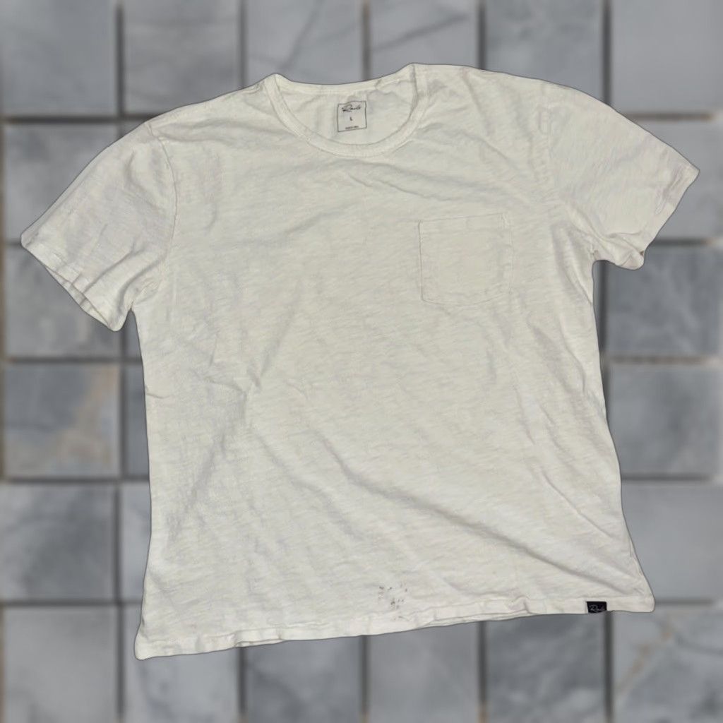 Rails Rails Men’s White Textured T-Shirt Large L Short Sleeve Crewneck Cotton Premium Basics Pockets Beach Retro Designer Vintage No N/A Size US L / EU 52-54 / 3 - 1 Thumbnail