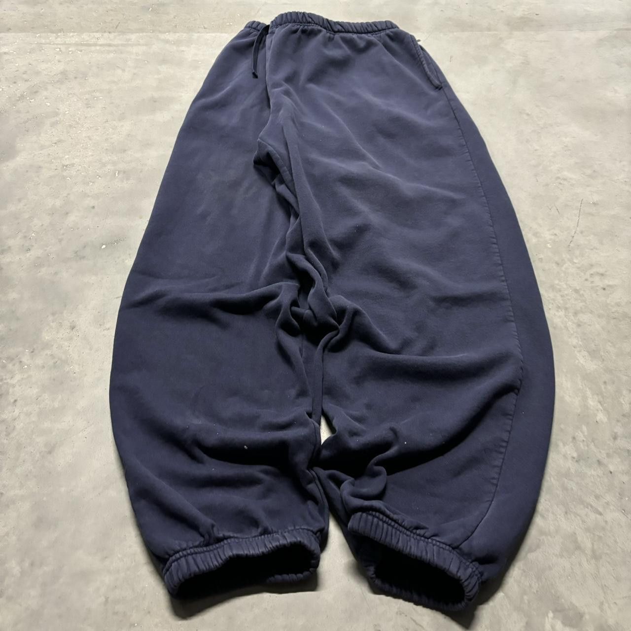 Japanese Brand × Vintage Crazy Vintage Y2K/2000s Baggy Navy Blue Skater Essential Sweatpants! Size US 36 / EU 52 - 3 Thumbnail