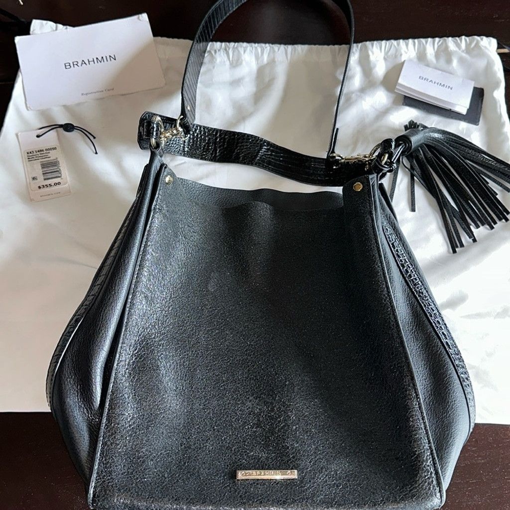 BRAHMIN Brahmin Duxbury Black Satchel Bag Size ONE SIZE - 1 Thumbnail