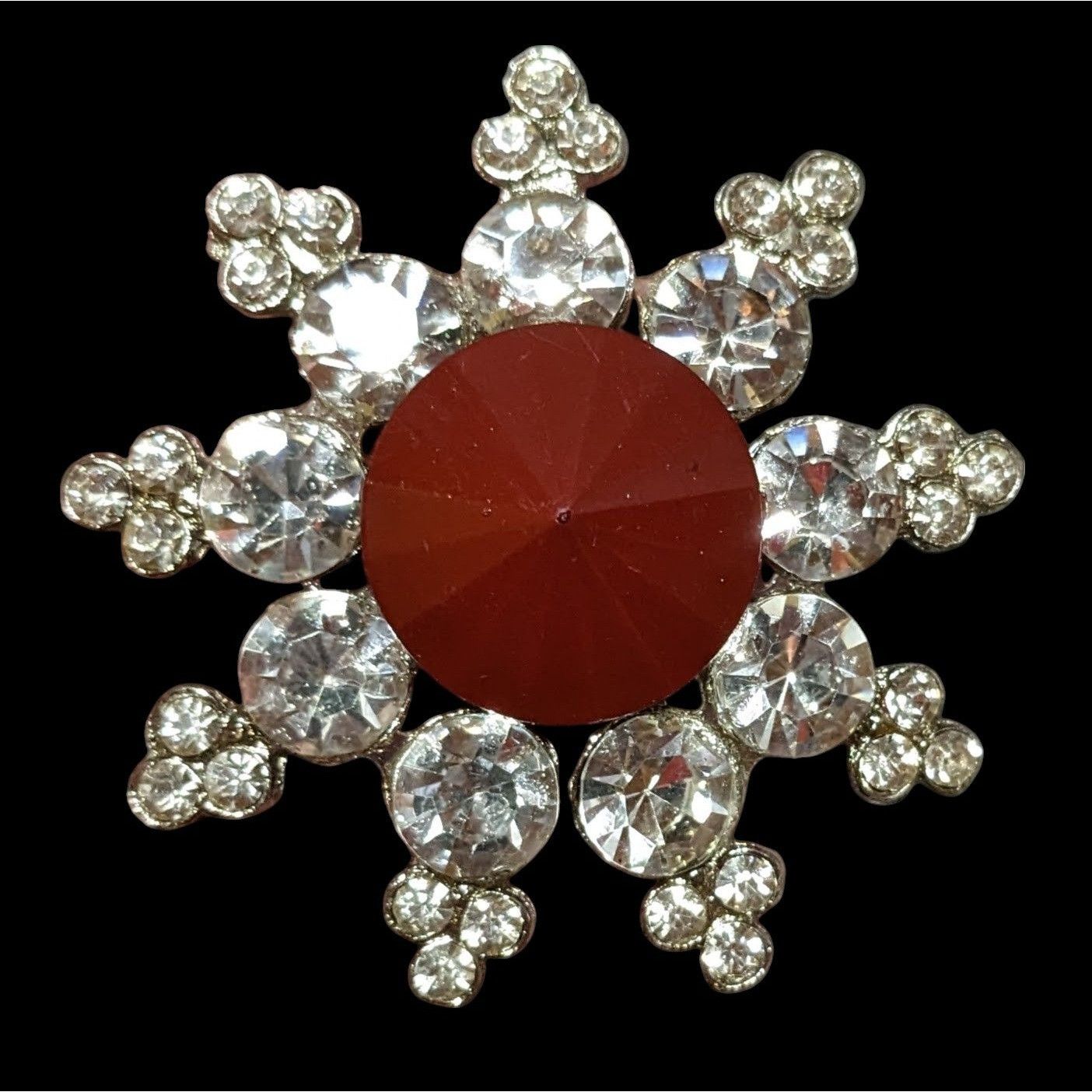 Other Vintage Red And Silver Star Rhinestone Brooch Size ONE SIZE - 1 Thumbnail