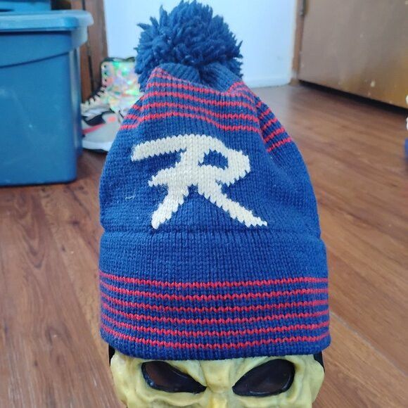 Other Vintage Striped Knit Wool Pom Beanie Winter Hat Size ONE SIZE - 1 Thumbnail