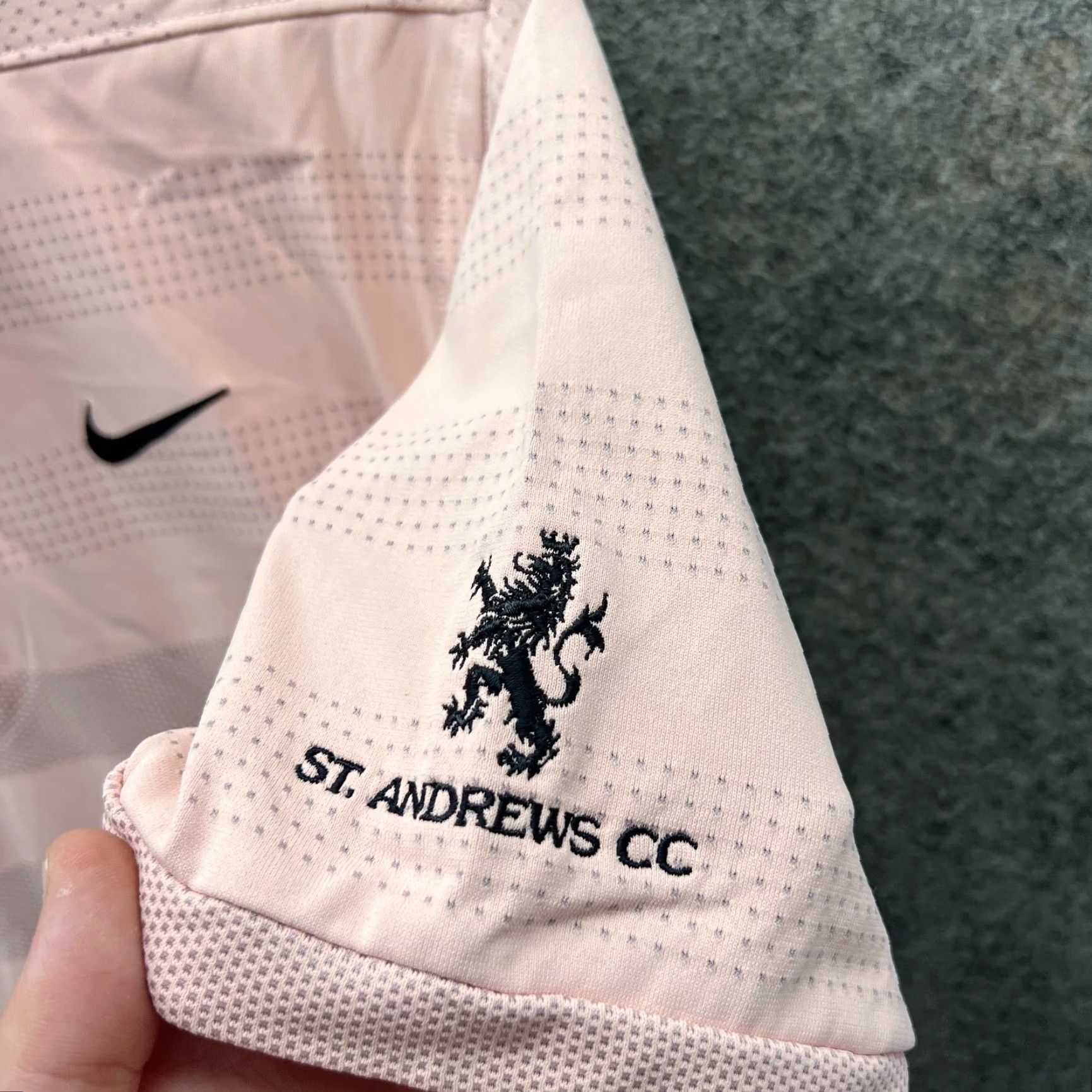 Nike Nike Polo Shirt Mens Large Pink Peach Swoosh Zonal Cooling St Andrews CC Golf Size US L / EU 52-54 / 3 - 7 Thumbnail