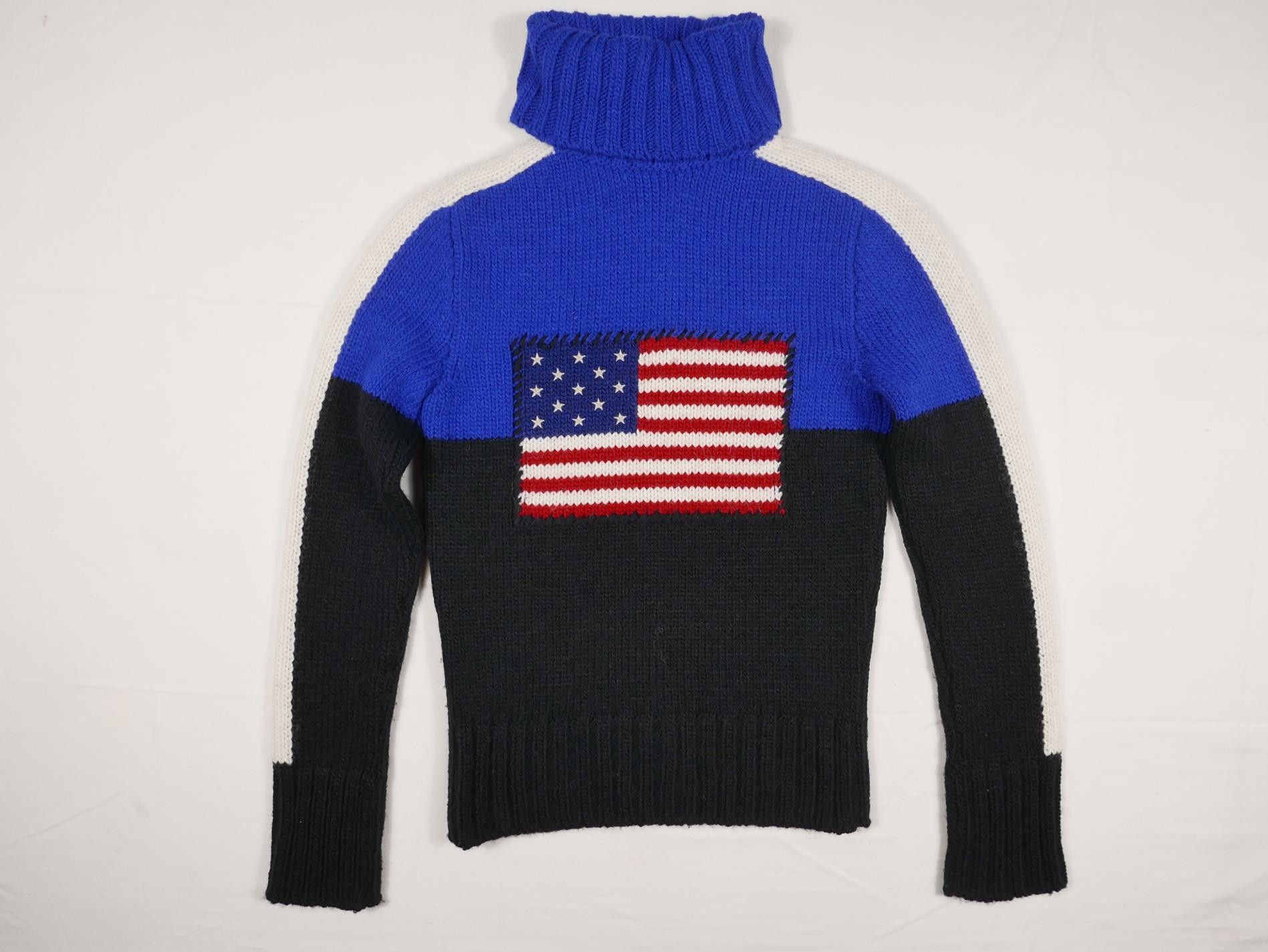 image of Polo Ralph Laurent Turtleneck Sweater Made In Usa Wool Xs, Men's
