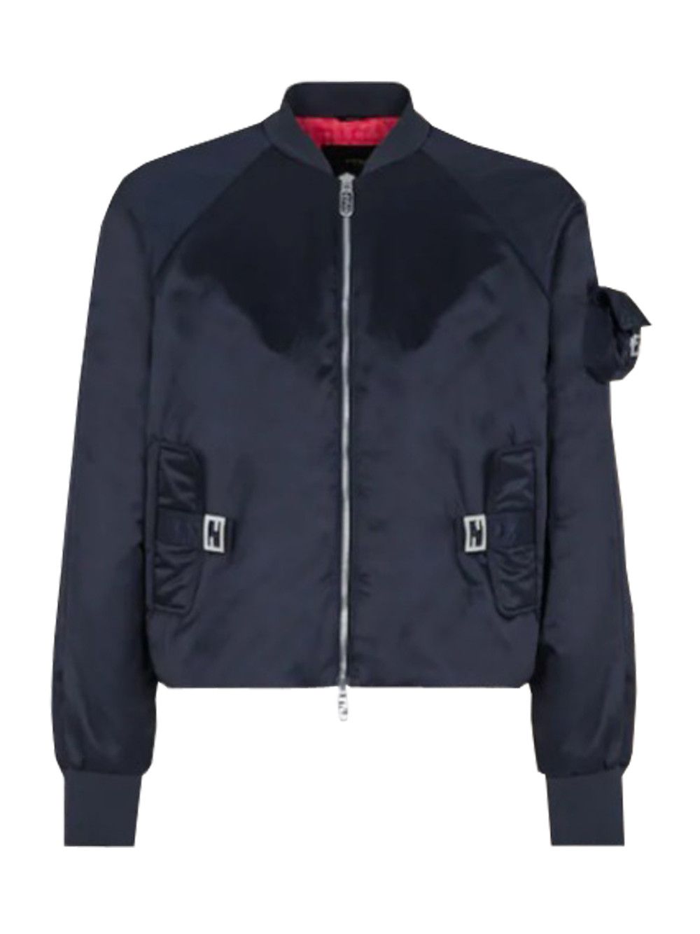 image of Fendi O1Loc1C0124 Bomber Jacket In Navy, Men's (Size Medium)