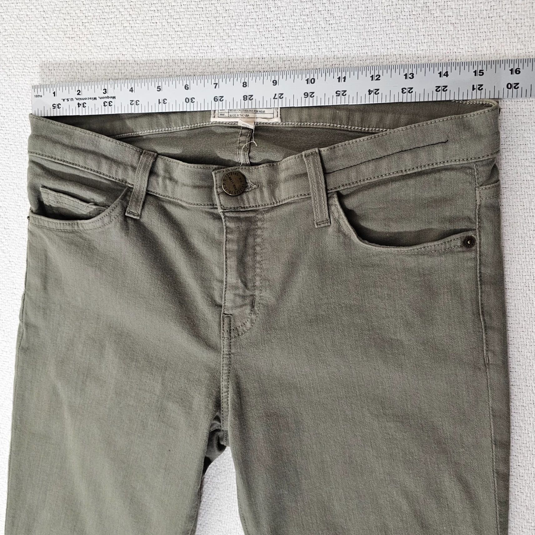 Vintage Current/Elliott Jeans Womens 30 Green Denim Ankle Skinny Mid Rise Zip Stars Size 30" / US 8 / IT 44 - 5 Thumbnail