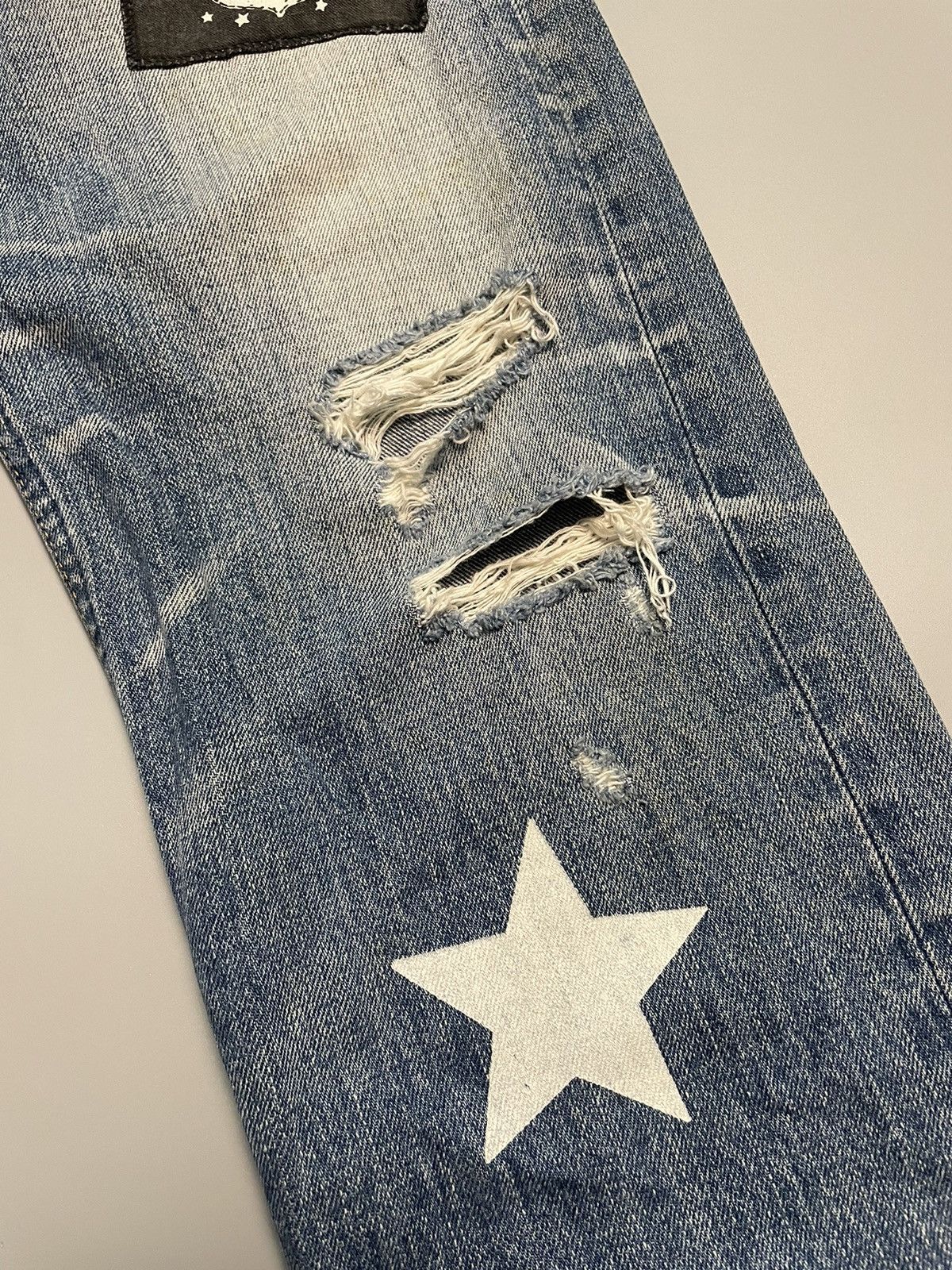 If Six Was Nine RNA Punk Skull Distressed Denim Size US 32 / EU 48 - 4 Thumbnail