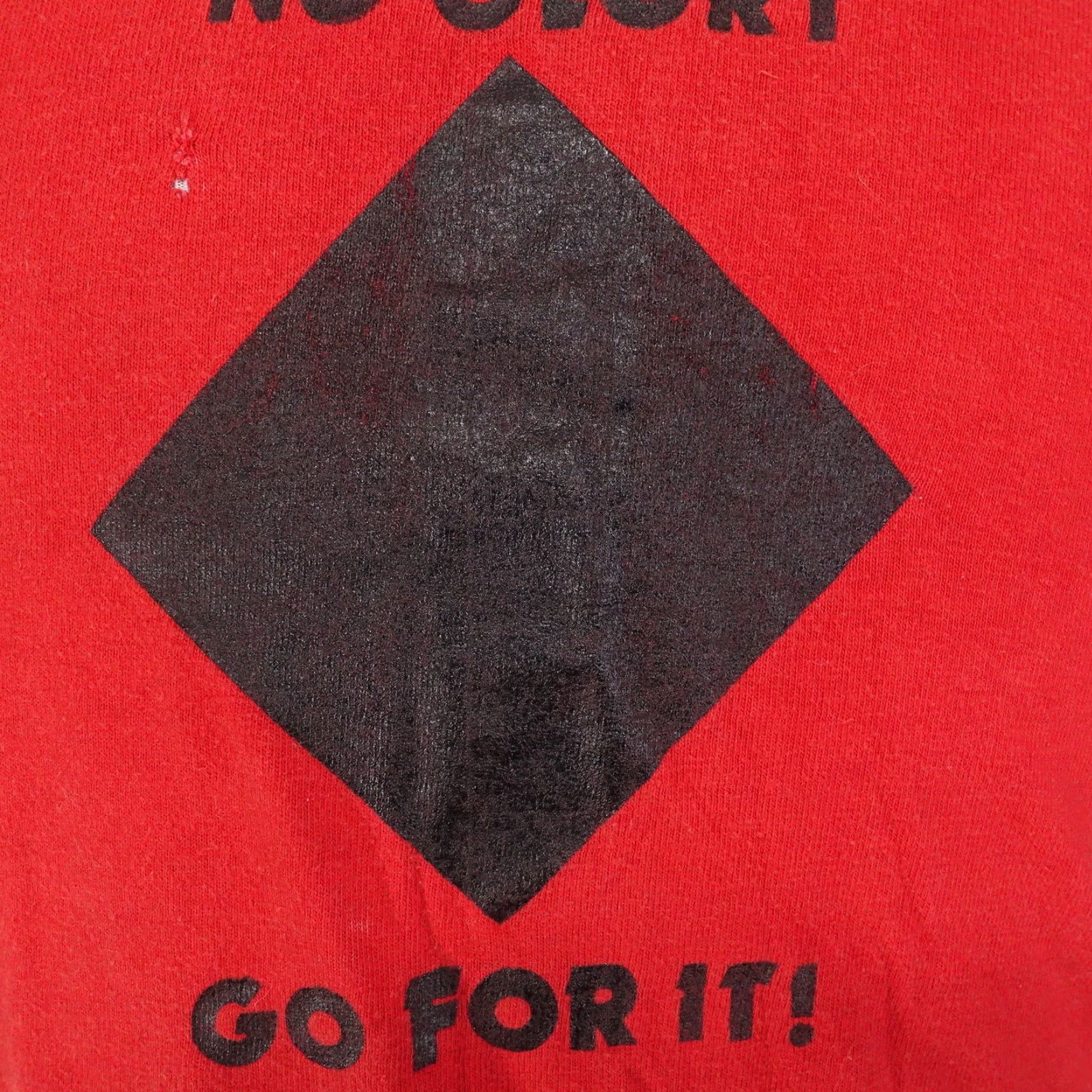 Vintage VINTAGE Sportswear Red T-Shirt "No Guts No Glory Go For It" 80s Single Stitch Adult Medium Mens Size US M / EU 48-50 / 2 - 2 Thumbnail