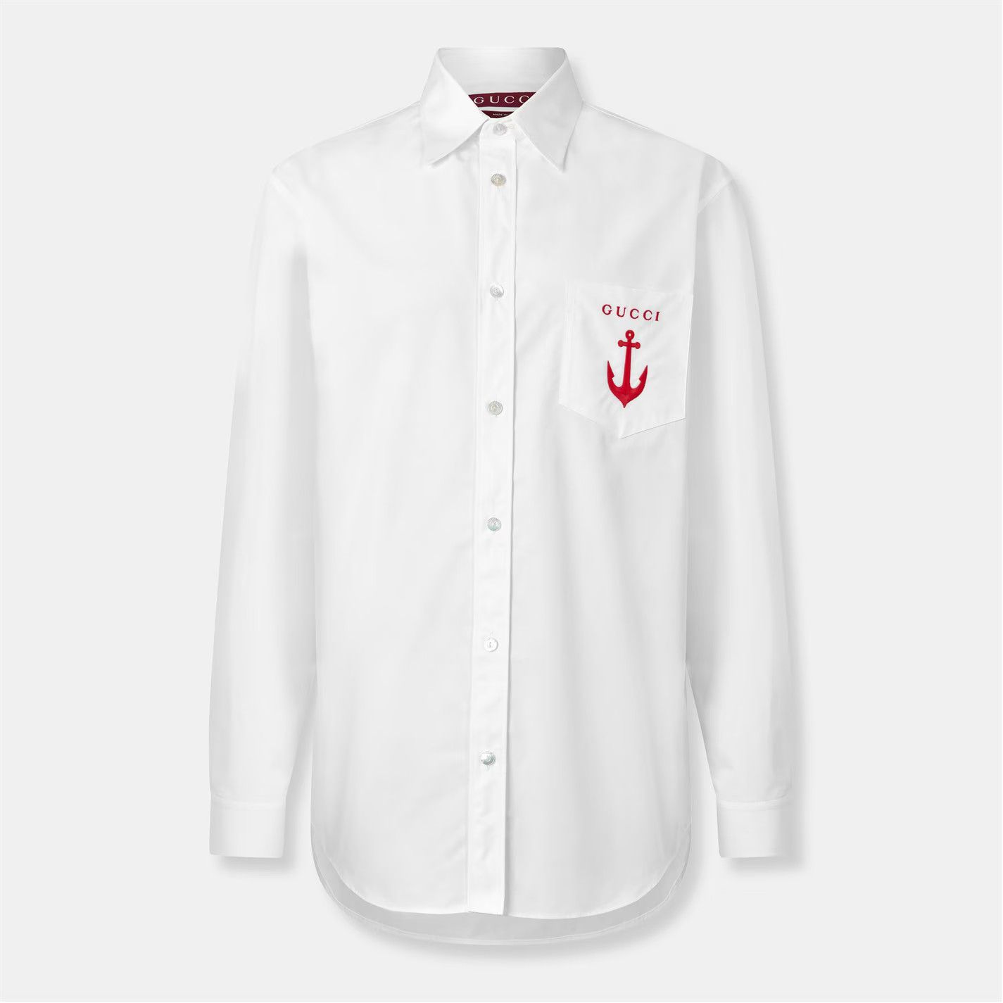 Gucci o1g2r1mq0426 Long Sleeve Tailored Fit Shirt in White Size US M / EU 48-50 / 2 - 1 Thumbnail