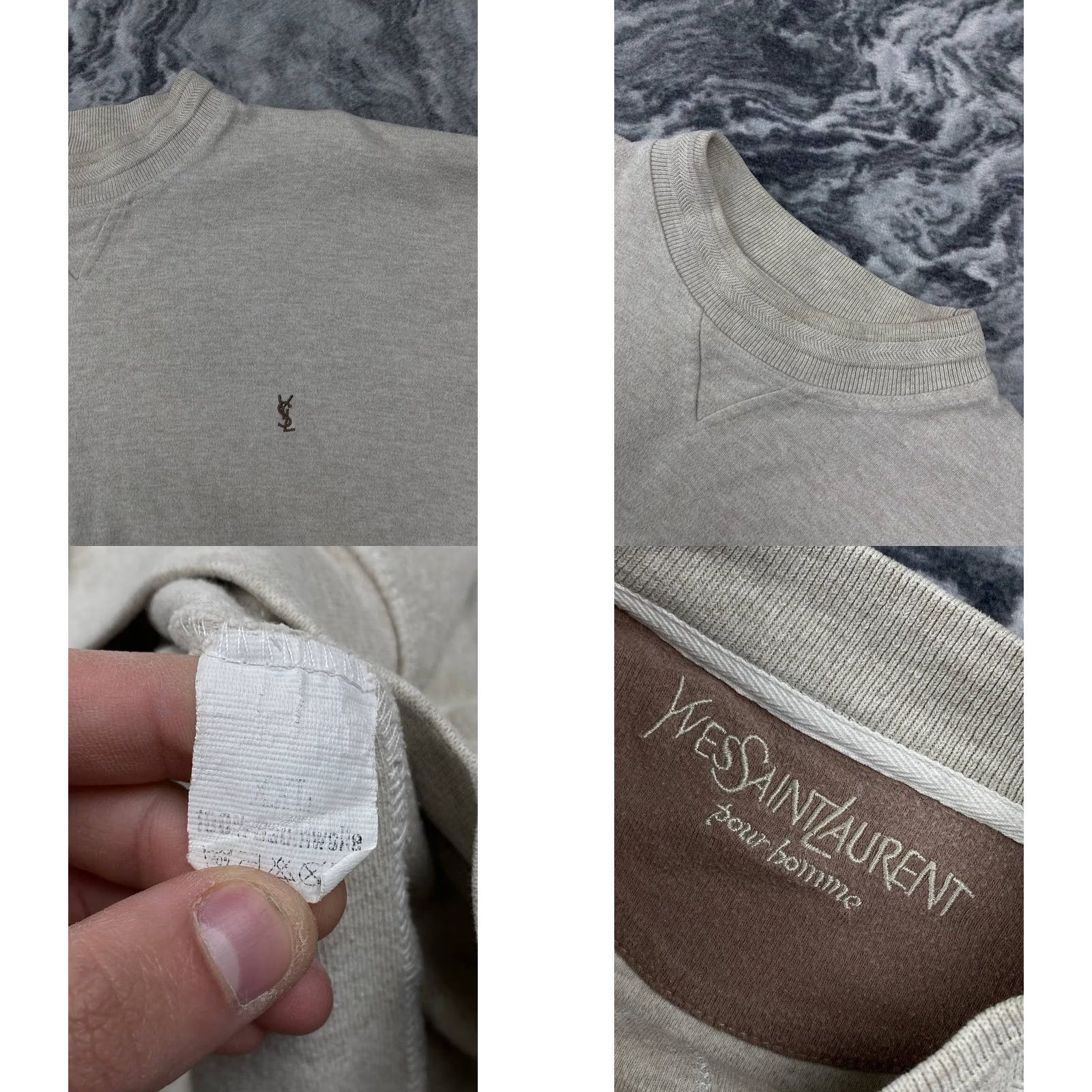 Vintage VINTAGE Yves Saint Laurent Sweatshirt YSL Men 2XL Beige Crew Neck Logo Pullover Sweatshirt Mens Size US XXL / EU 58 / 5 - 8 Thumbnail