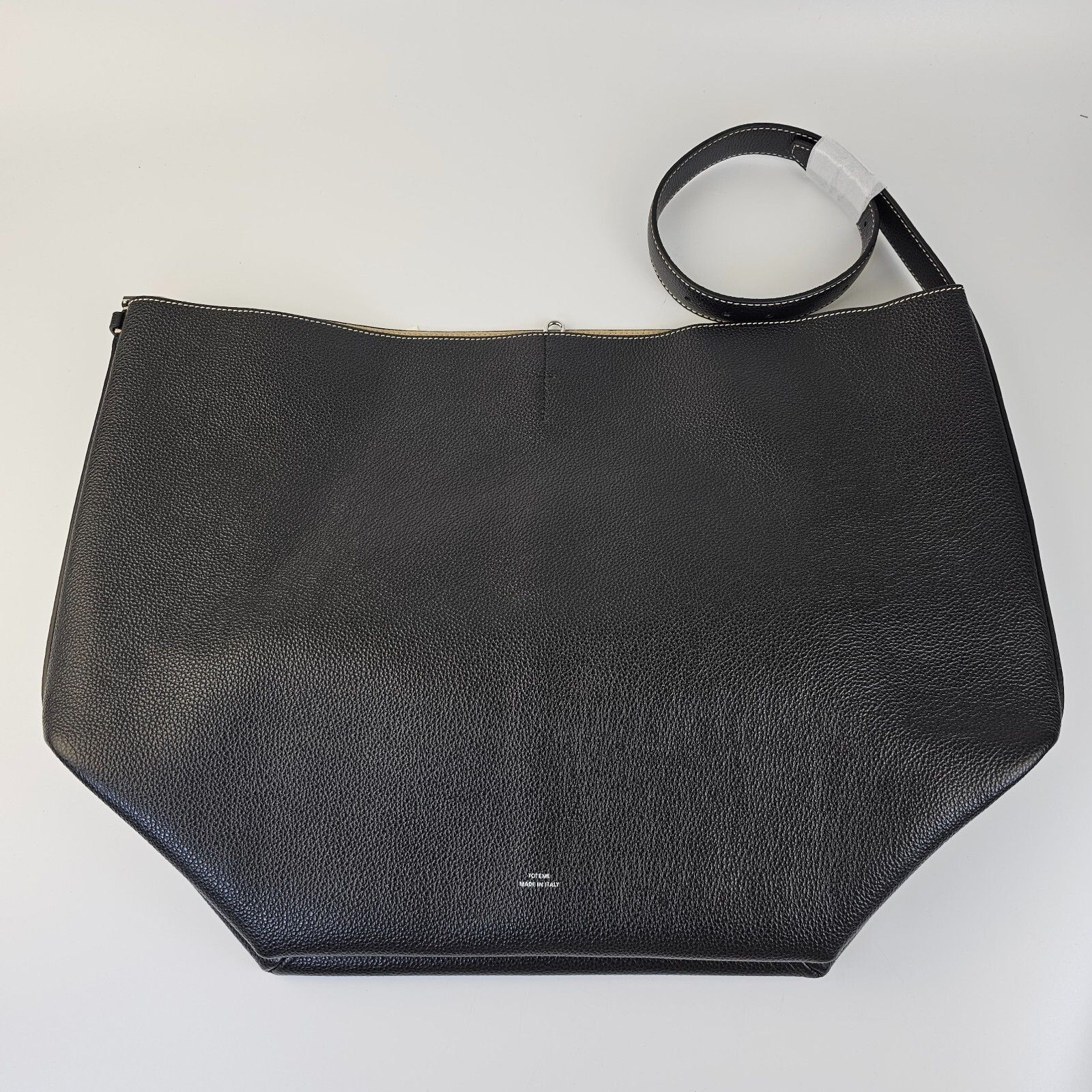 Toteme TOTEME Belted Black Grained Leather Tote Bag New Size ONE SIZE - 7 Thumbnail
