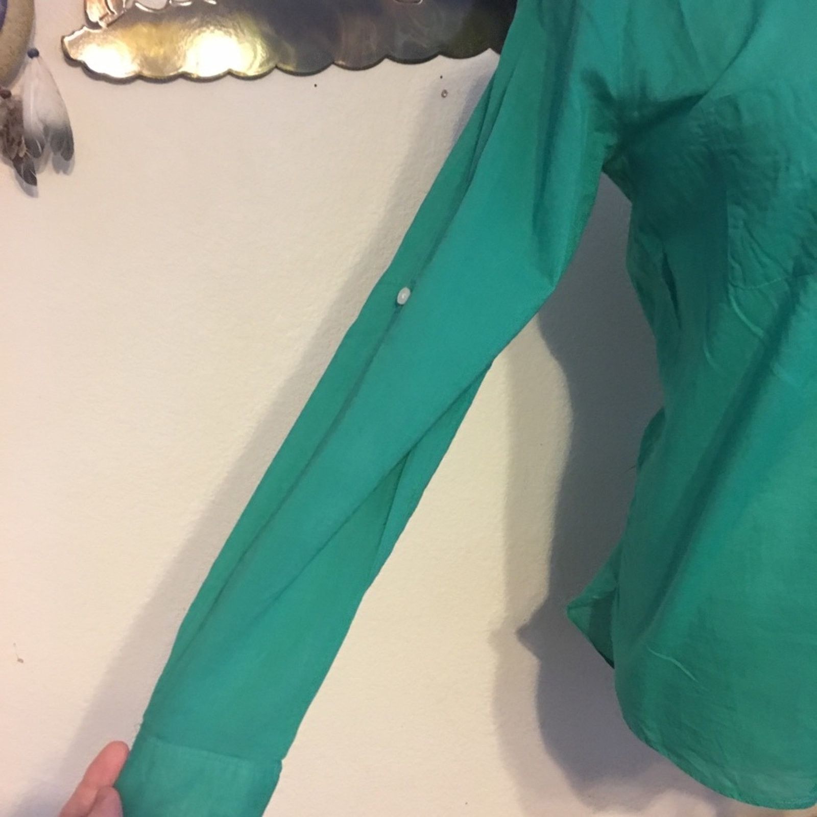 Loft Ann Taylor Loft Softened green button front top XS Size XS / US 0-2 / IT 36-38 - 3 Thumbnail