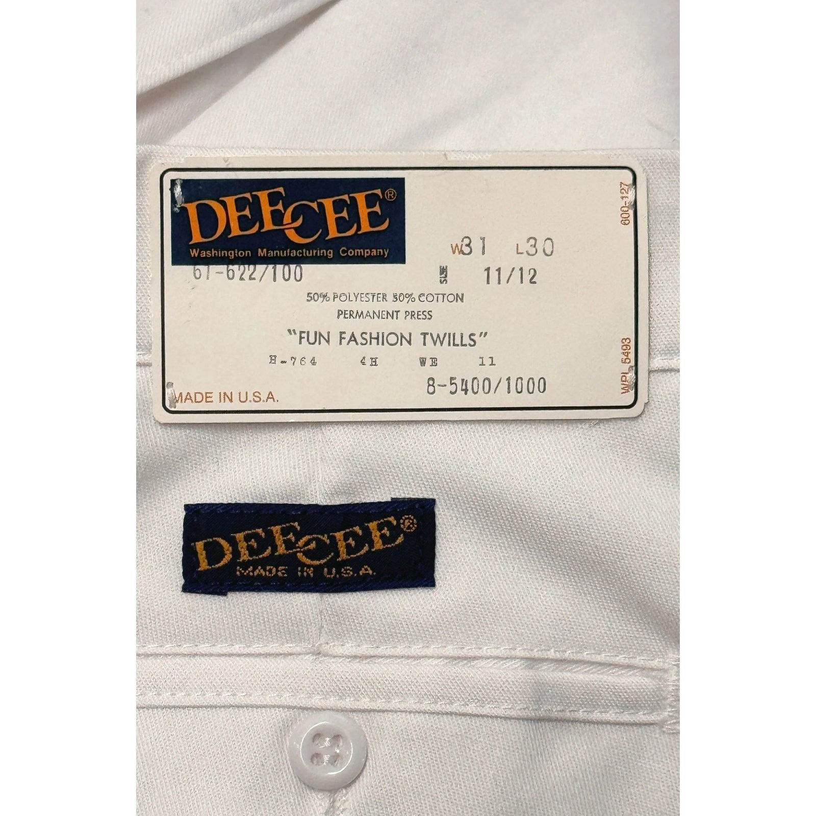 Ben Davis 1990s Deadstock Dee Cee White Twill Work Pants – Made in USA Size US 28 / EU 44 - 3 Thumbnail