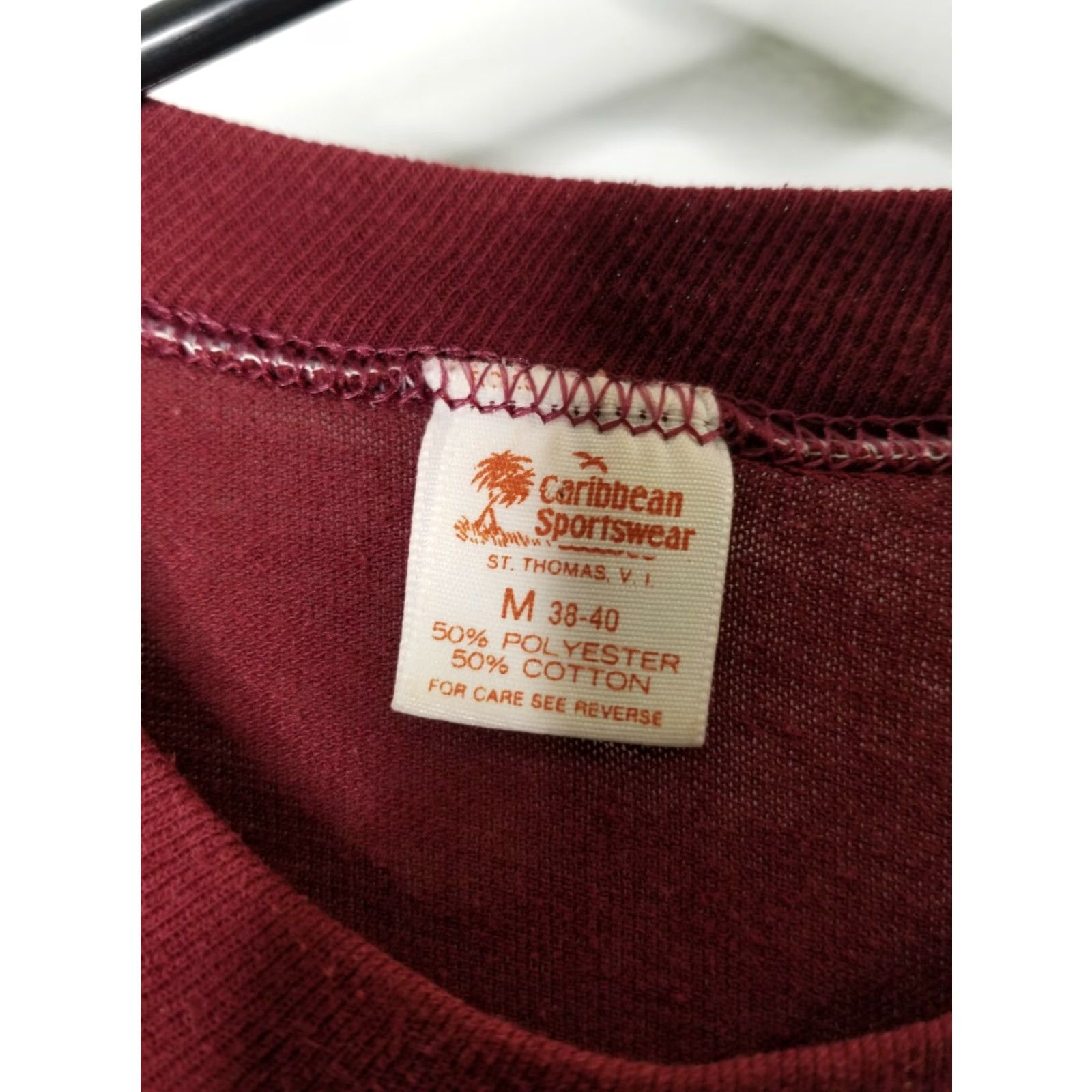 Thrasher VINTAGE Unisex M 70s St. Thomas Virgin Islands Funny T-Shirt Thrashed Hisband Wife Red 1970s Graphic Tee Men Women Holiday Theme Shirts Size US M / EU 48-50 / 2 - 7 Thumbnail