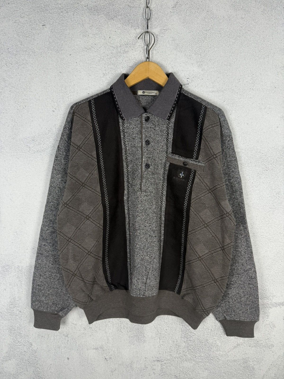 Vintage Vintage 90s Classic North Field Polo Sweater Size US L / EU 52-54 / 3 - 4 Thumbnail
