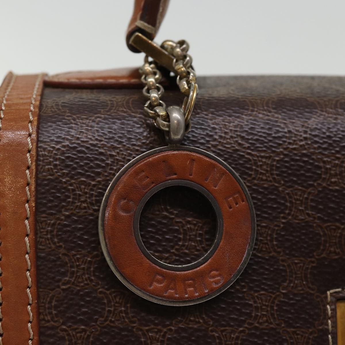 Celine CELINE Macadam Canvas Hand Bag Pvc Brown Size ONE SIZE - 14 Thumbnail