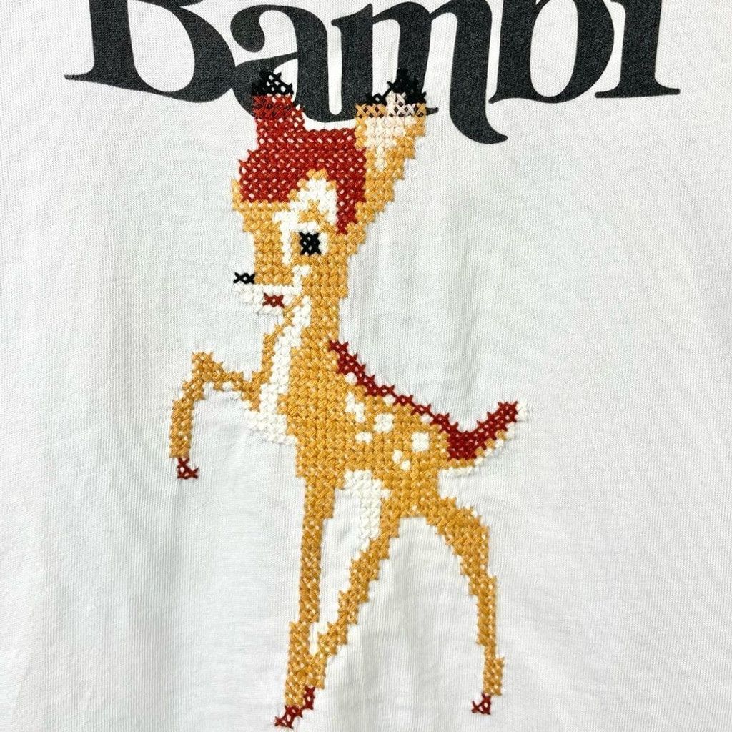 Zara Zara x Disney Bambi Cross Stitch Cotton Crewneck T Shirt- S Size S / US 4 / IT 40 - 5 Thumbnail