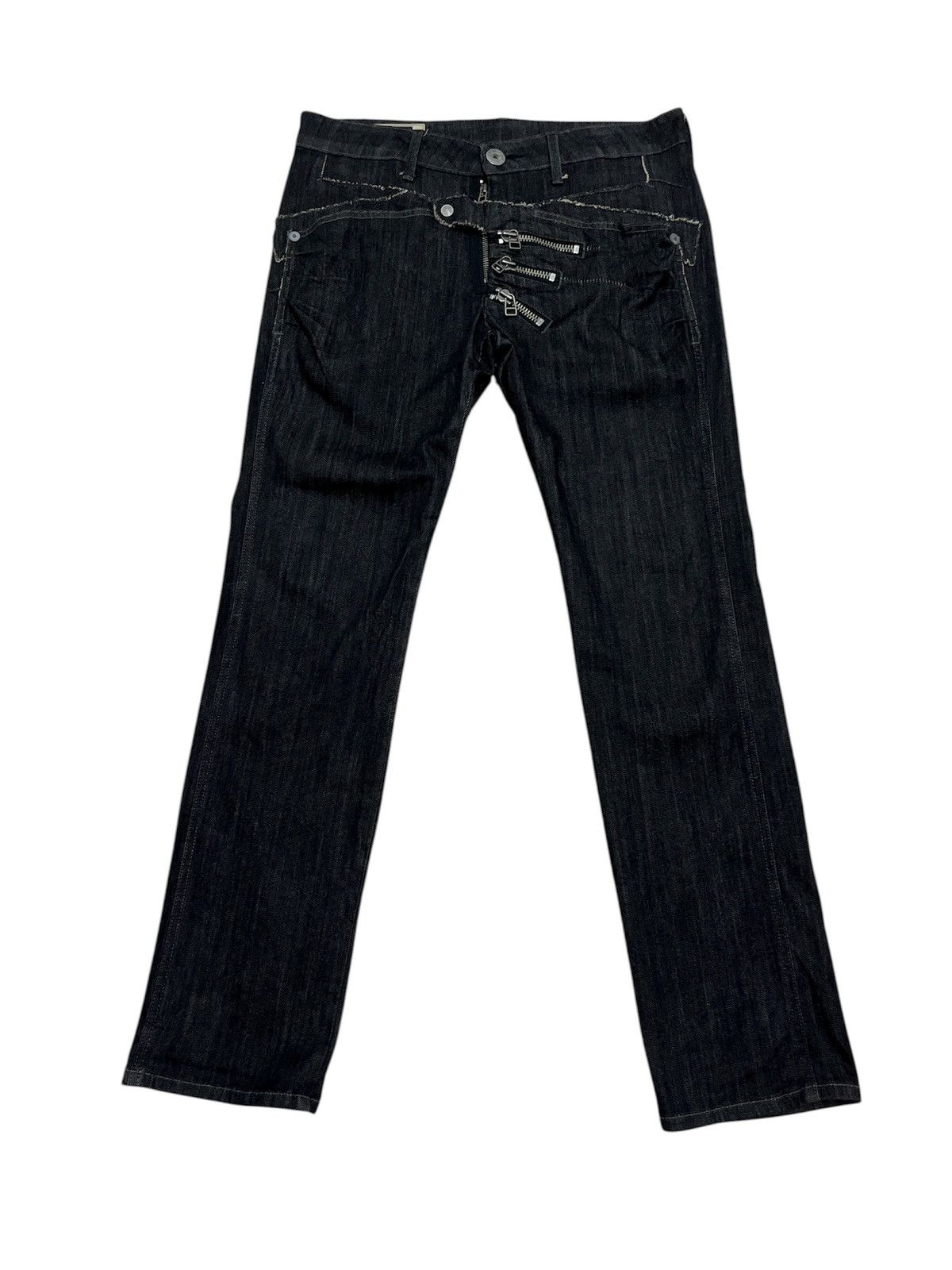 Marithe + Francois Girbaud Le Jean De MFG Multi Zipper Jeans Straight Cut W37 Size US 37 - 1 Thumbnail