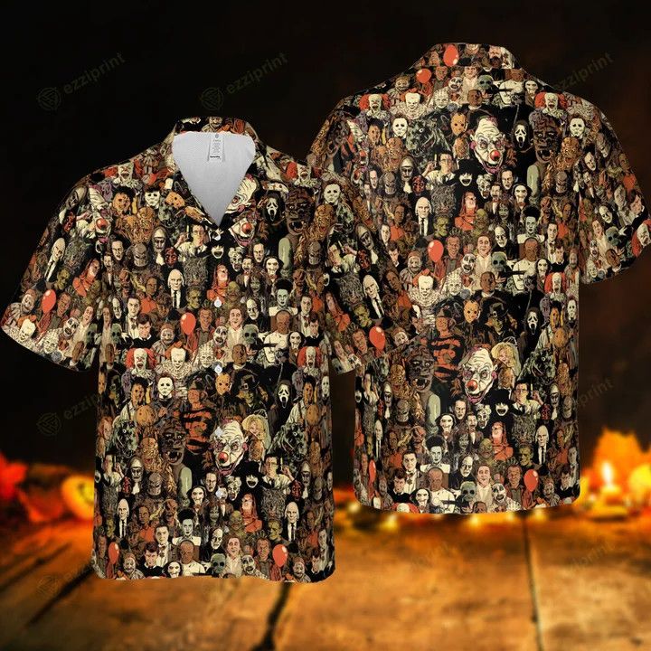 Other HORROR MOVIE CHARACTERS HALLOWEEN PATTERN HAWAIIAN SHIRT Size US L / EU 52-54 / 3 - 2 Thumbnail