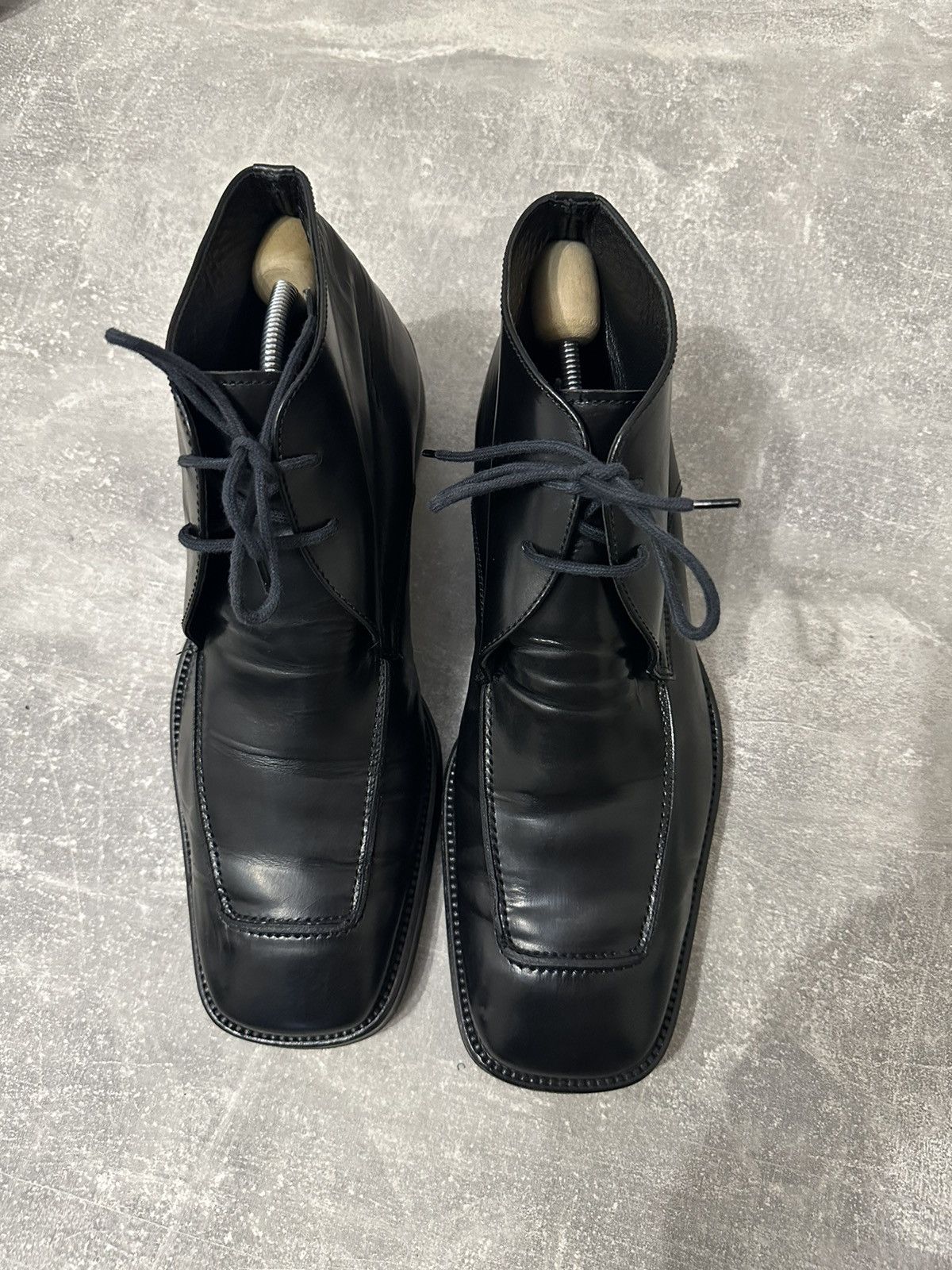 Vintage 80’s Vintage classic square toe leather boots Size US 12 / EU 45 - 5 Thumbnail