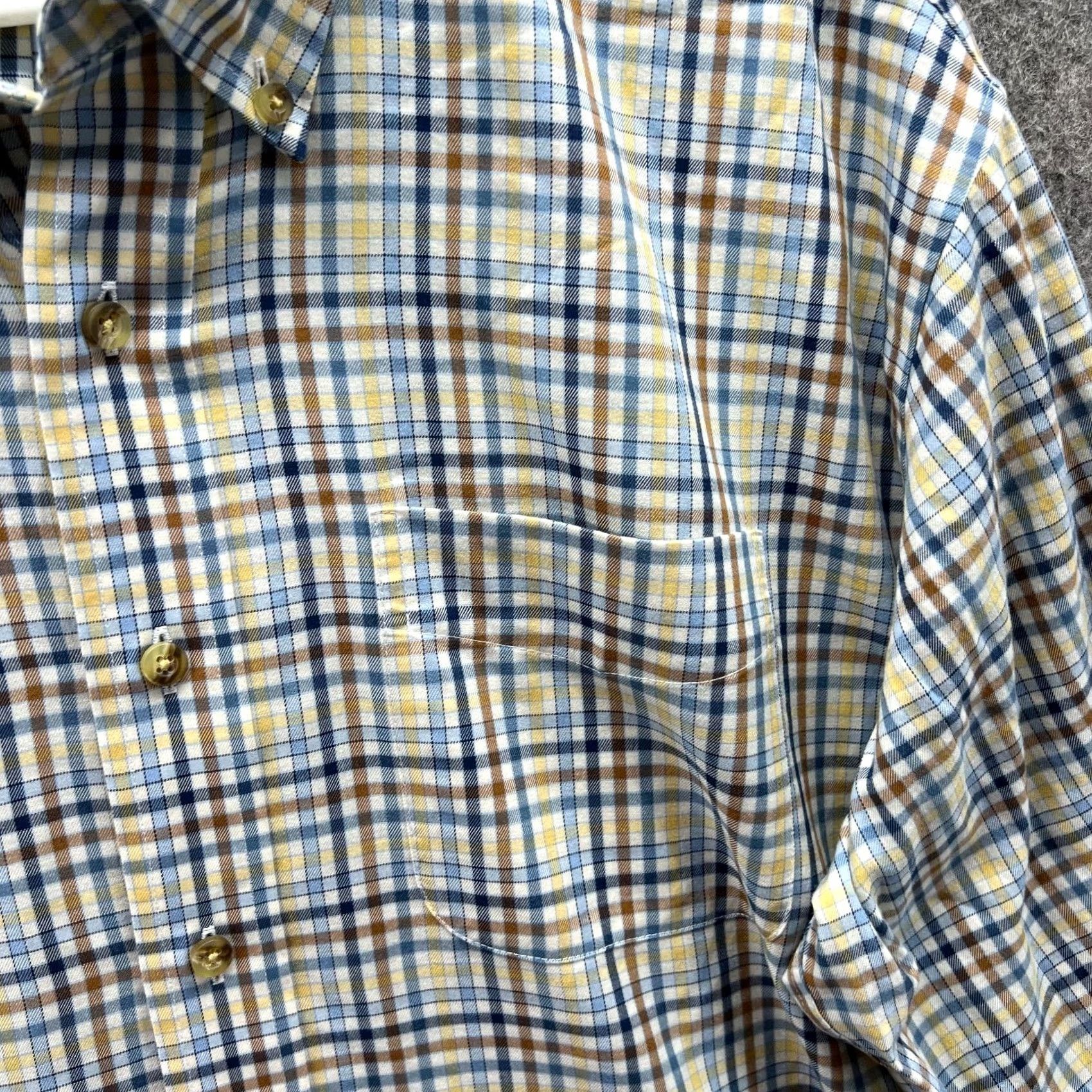 Vintage VINTAGE: NO - LL Bean Shirt Men XL Blue Yellow Button Up Traditional Tall Check Plaid 503308 Size US XL / EU 56 / 4 - 6 Thumbnail