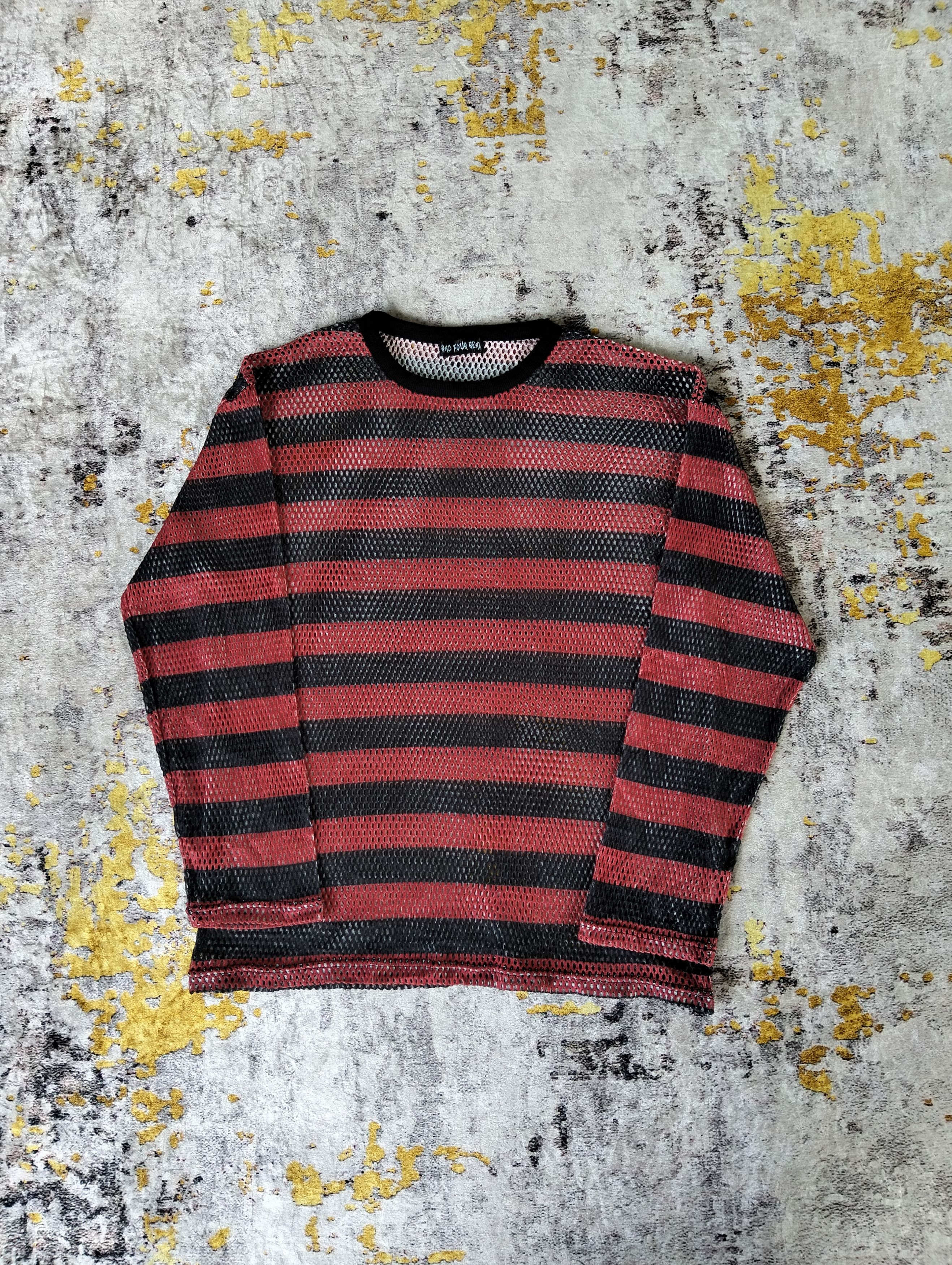 Hysteric Glamour Japanese Rad Four Real Grunge Mesh Stripe Long Sleeve Tee Size US L / EU 52-54 / 3 - 1 Thumbnail