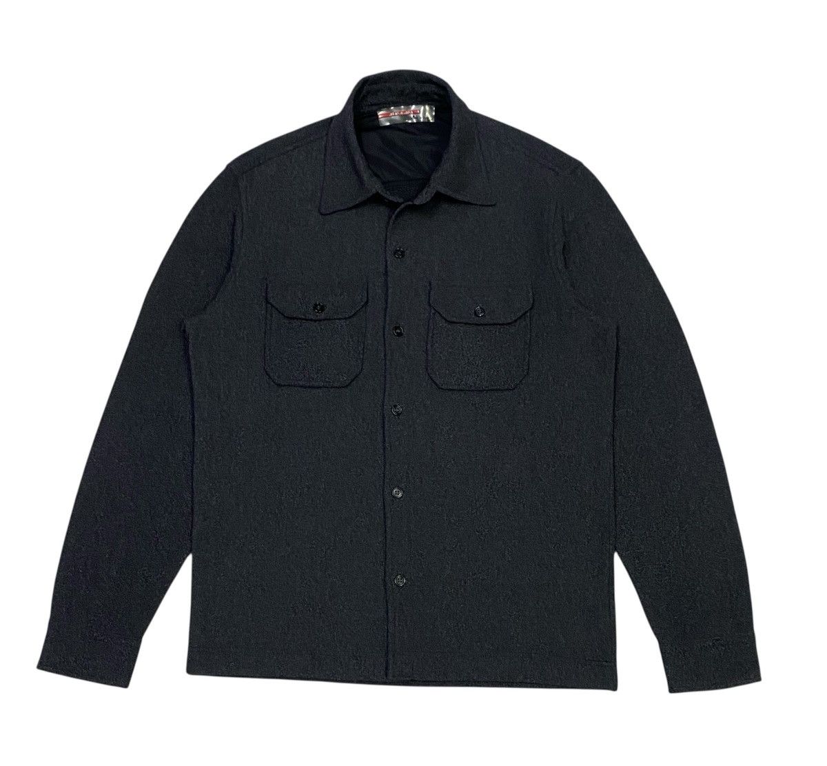 Prada Vintage Prada Fleece Double Pocket Button Ups Shirt Size US L / EU 52-54 / 3 - 2 Thumbnail