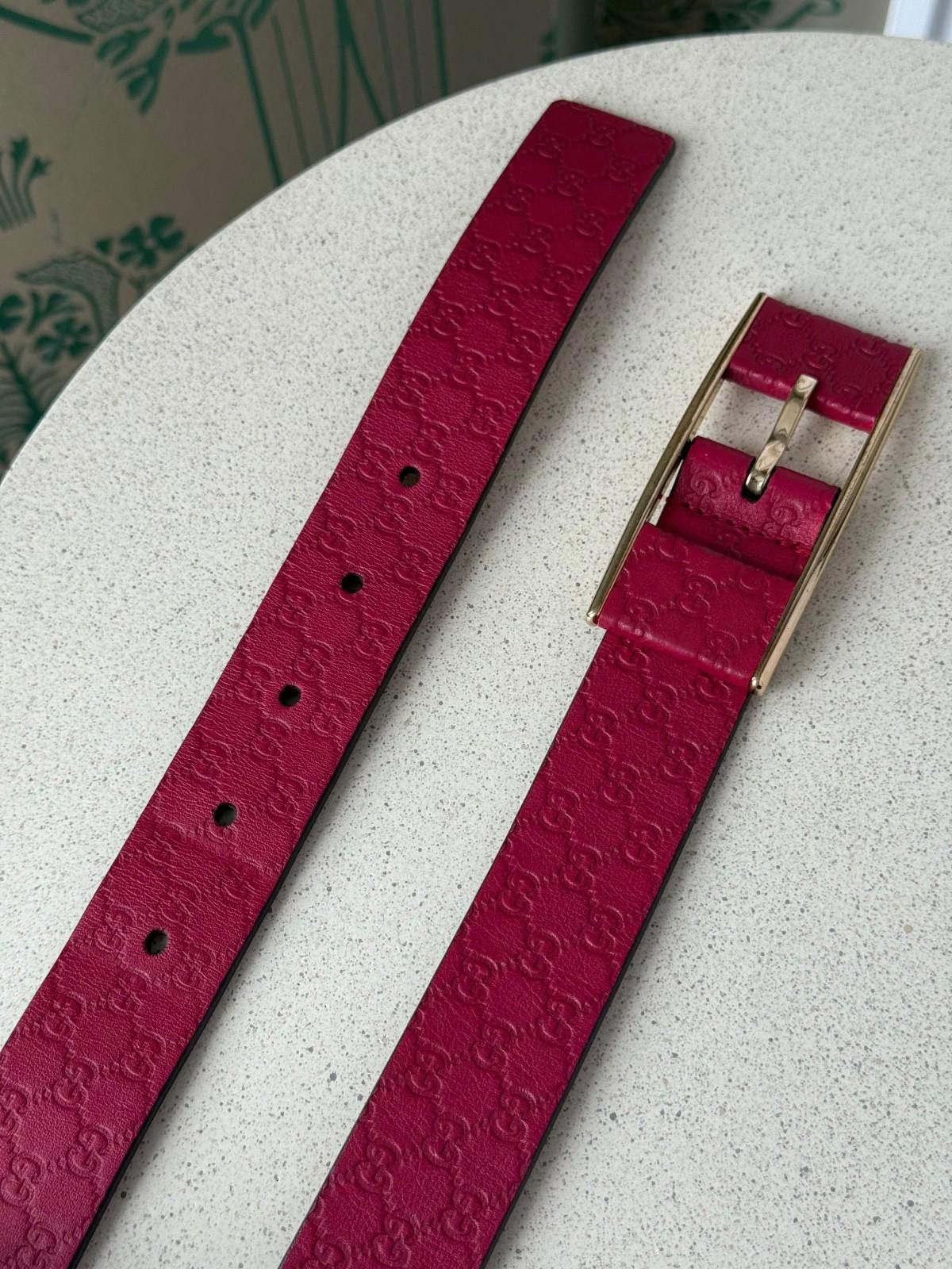 Gucci Gucci Pink Microguccissima Soft Leather Buckle Belt 95 / 38 Size ONE SIZE - 7 Thumbnail