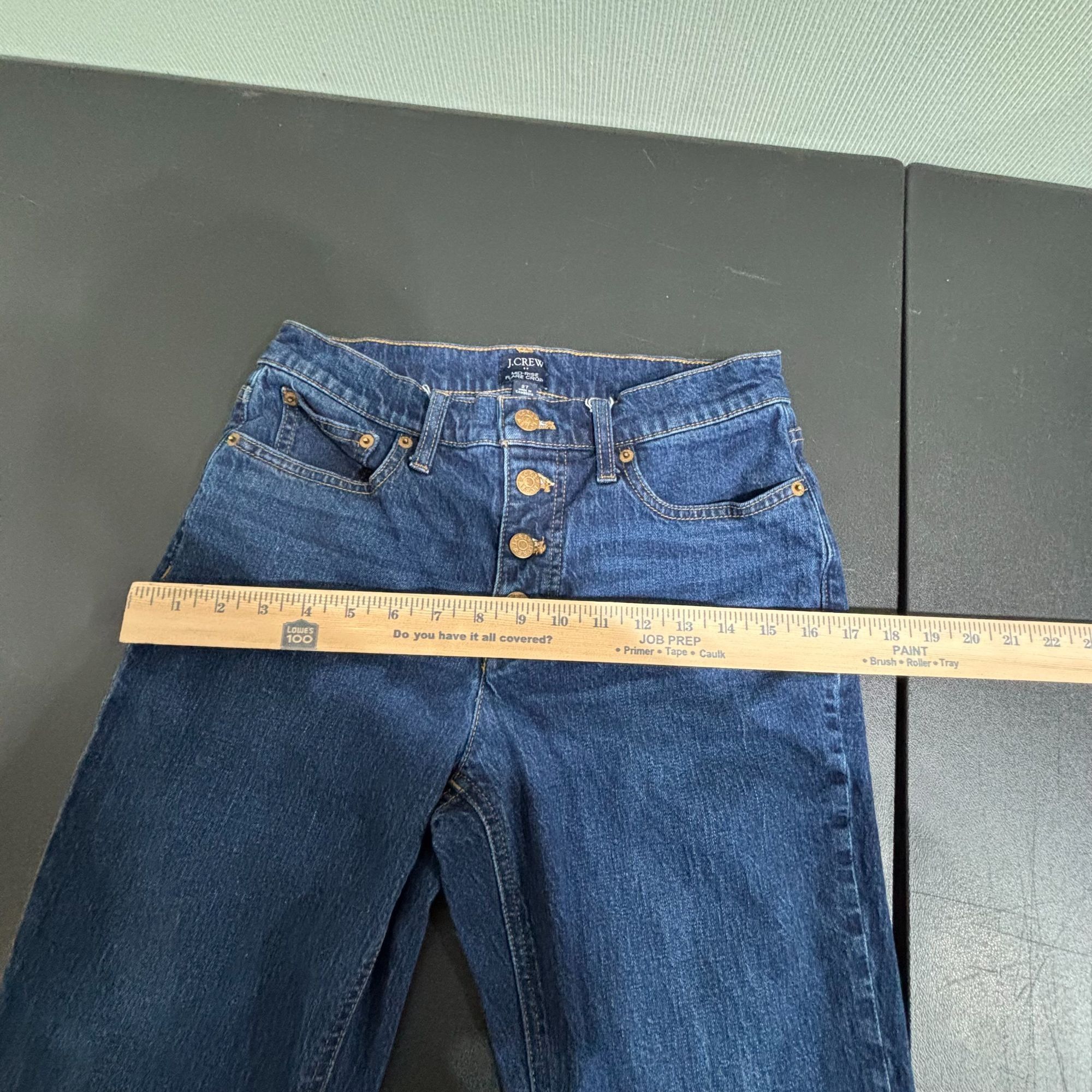 J.Crew J Crew BJ825 Mid‑Rise Flare Crop Jeans Women’s 27 Blue Denim Size 27" / US 4 / IT 40 - 6 Thumbnail