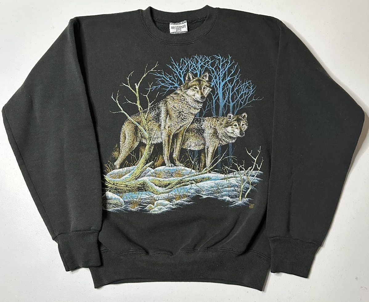 Vintage Vintage nature wolf animal graphic crewneck Size US S / EU 44-46 / 1 - 1 Thumbnail