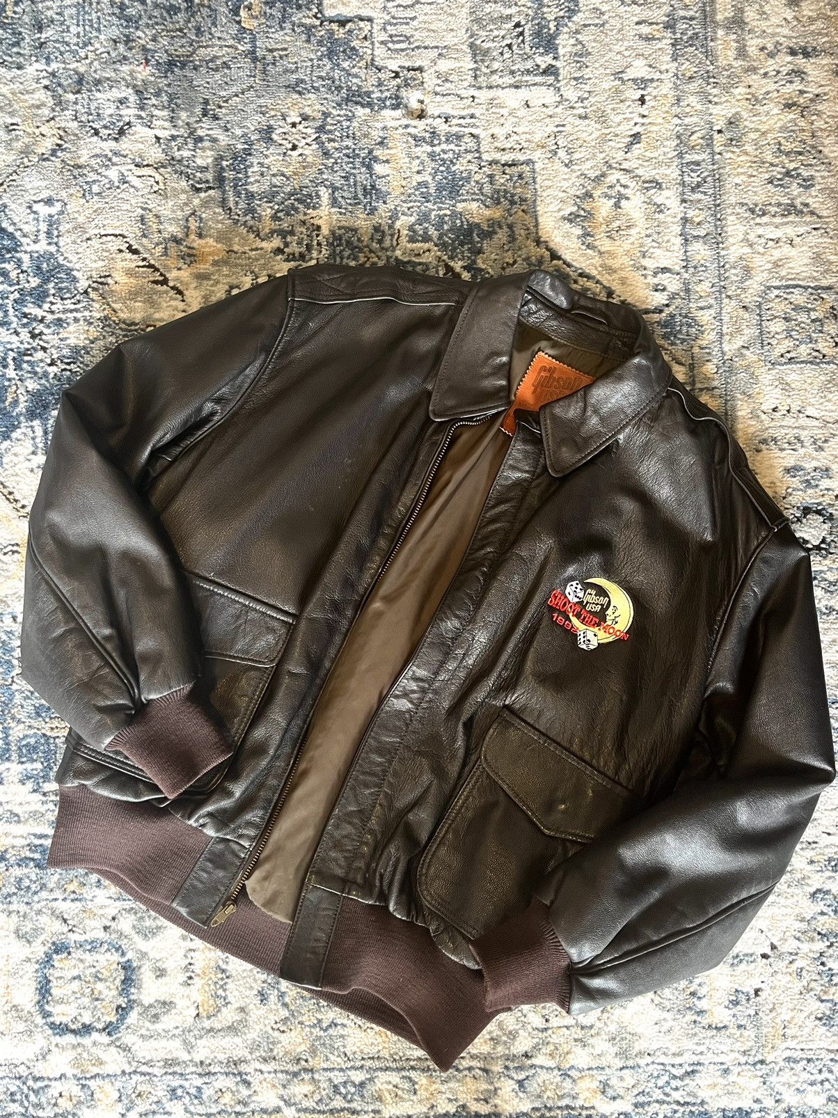 Vintage Vintage 1992 Gibson Leather Jacket Grailed