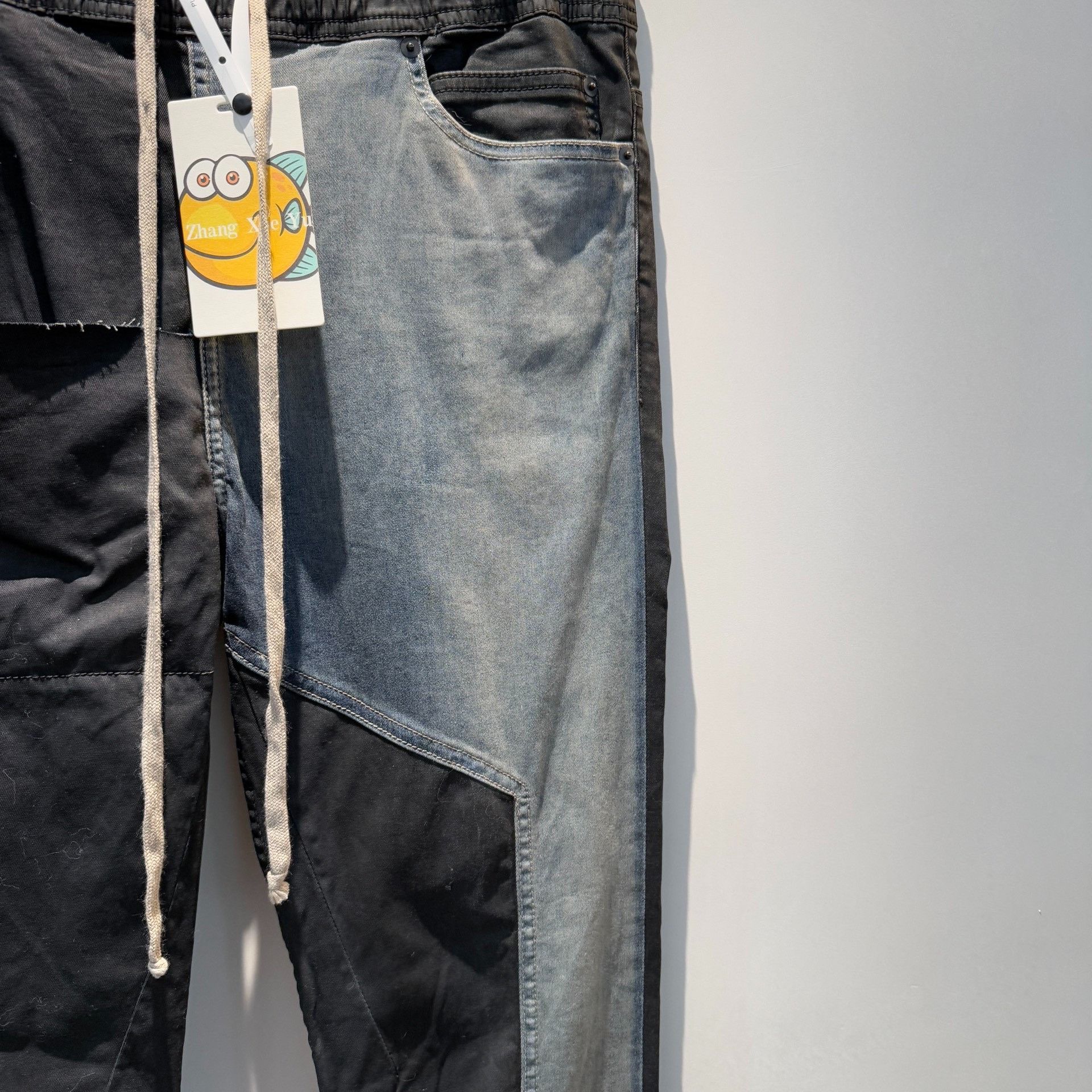 Rick Owens rick owens size xl Wax-brushed denim stitching jeans 2501-N Size US 34 / EU 50 - 2 Thumbnail
